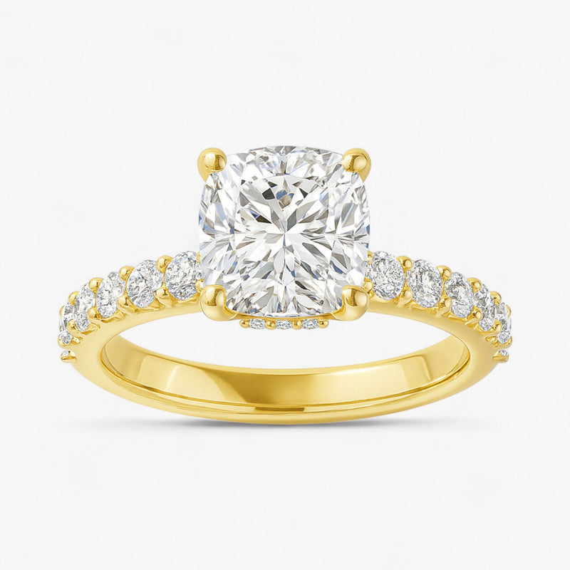 The Iconic Hidden Halo Engagement Ring | Cushion