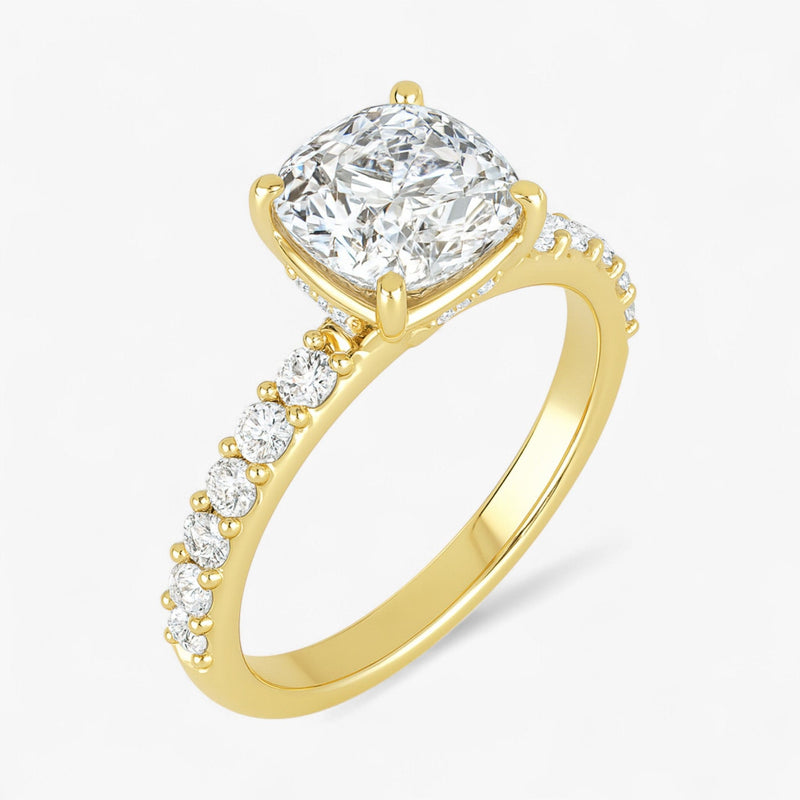The Iconic Hidden Halo Engagement Ring | Cushion