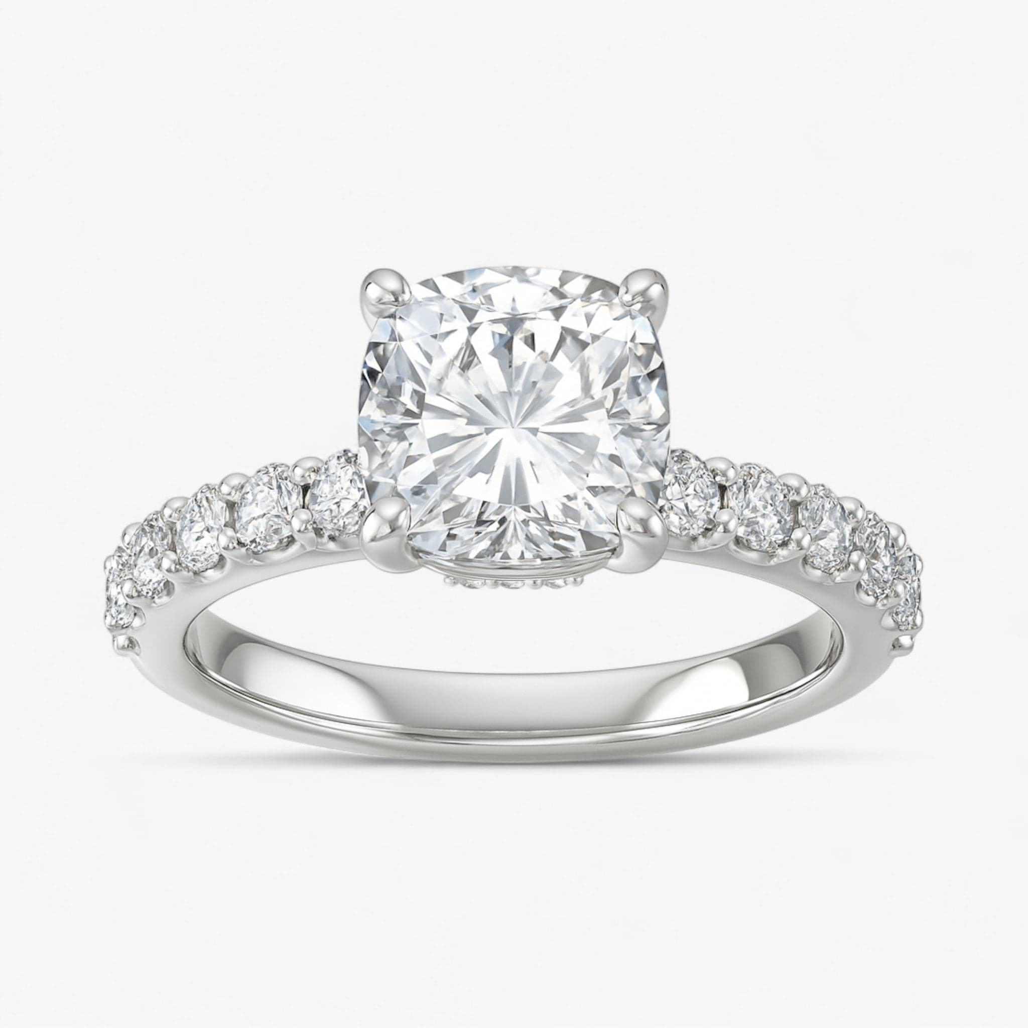 The Iconic Hidden Halo Engagement Ring | Cushion