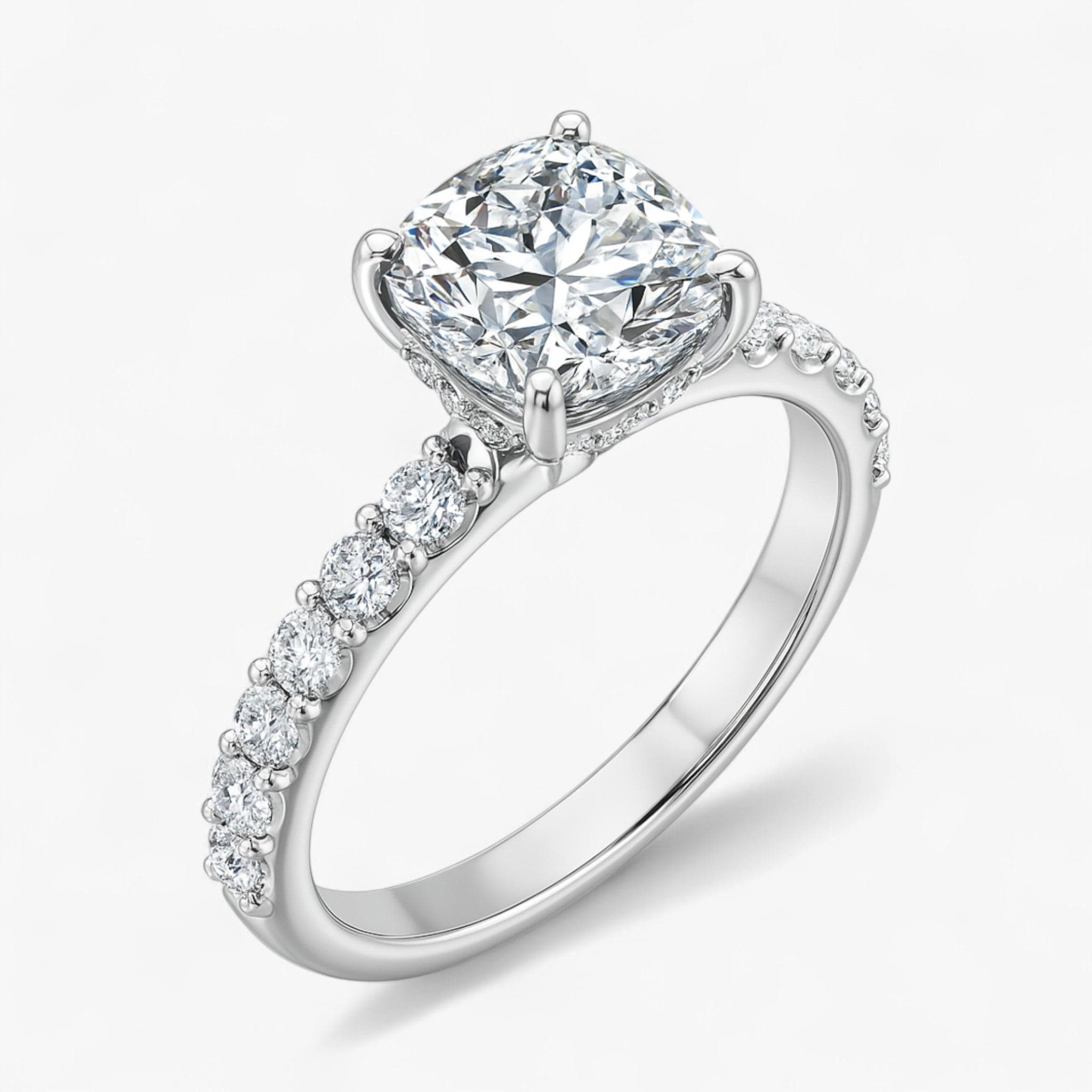 The Iconic Hidden Halo Engagement Ring | Cushion