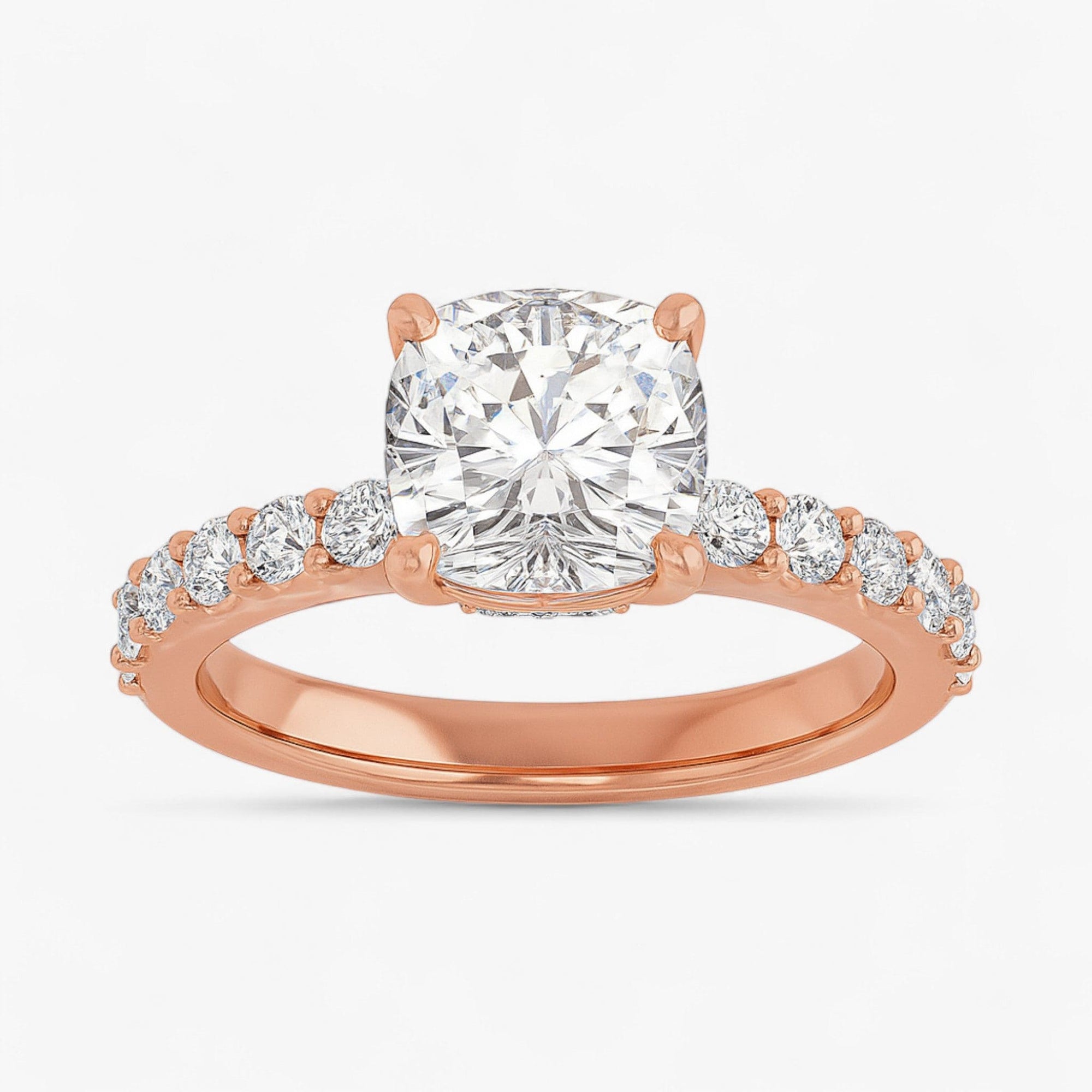 The Iconic Hidden Halo Engagement Ring | Cushion
