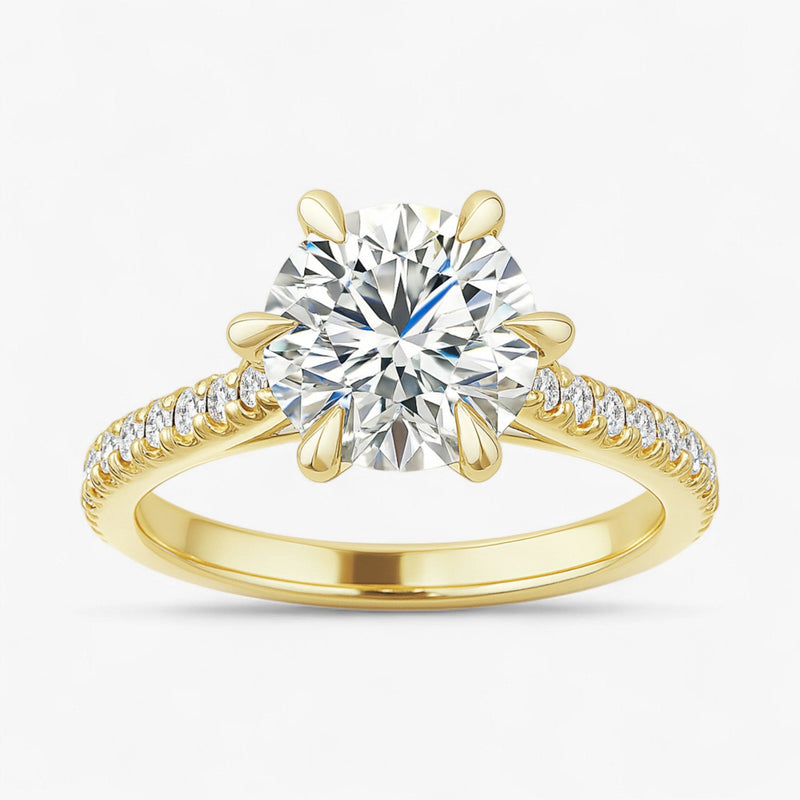 The Signature Cathedral Pavé Engagement Ring | Round
