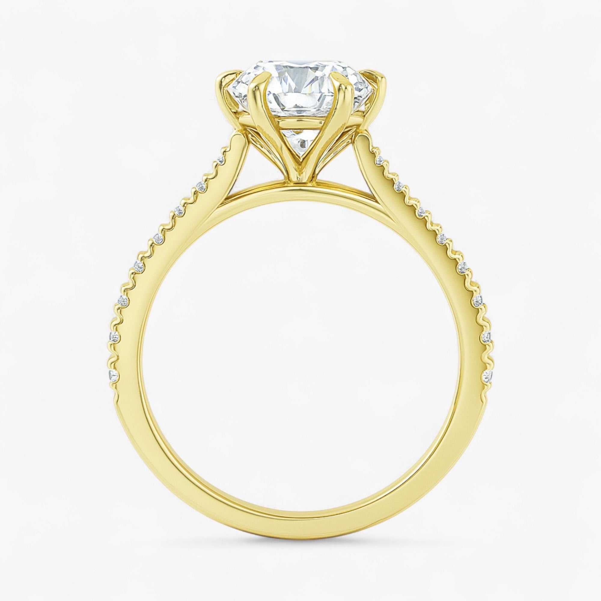 The Signature Cathedral Pavé Engagement Ring | Round