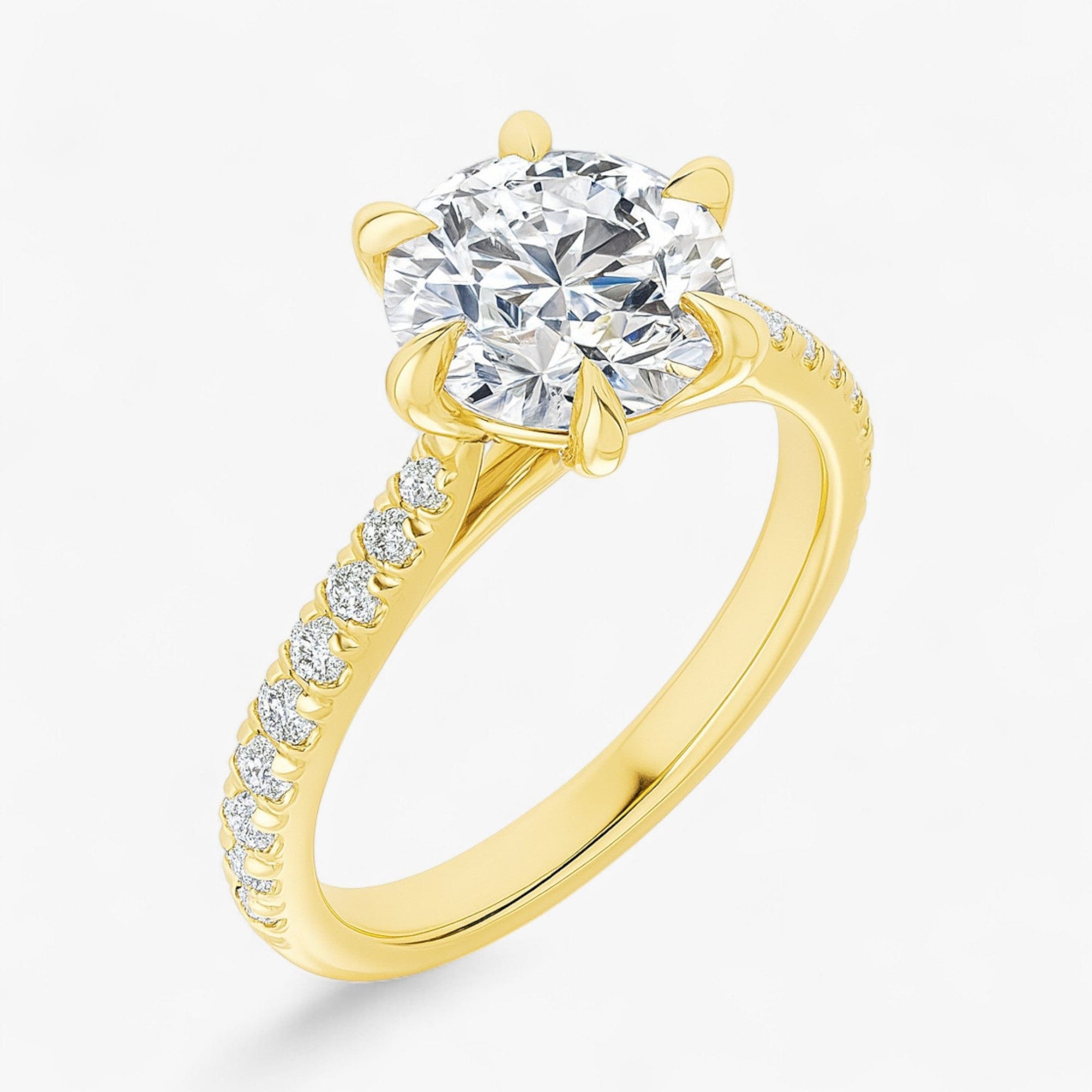 The Signature Cathedral Pavé Engagement Ring | Round