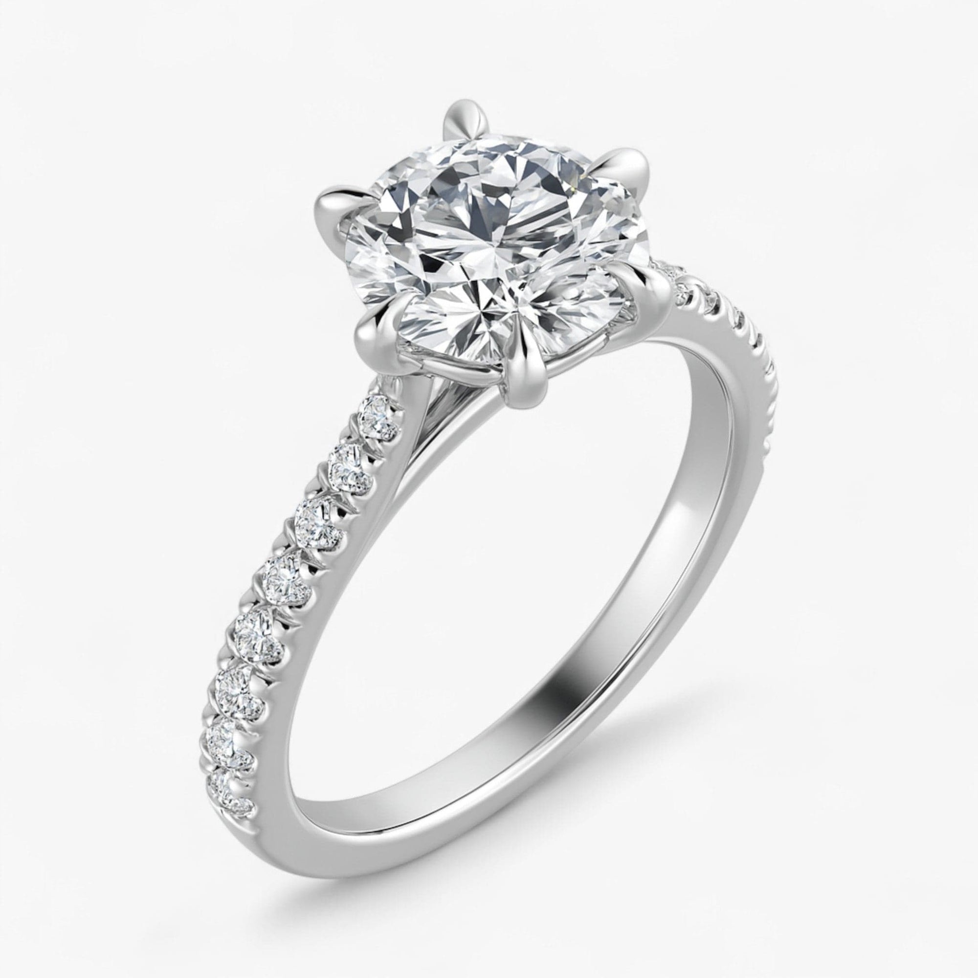 The Signature Cathedral Pavé Engagement Ring | Round