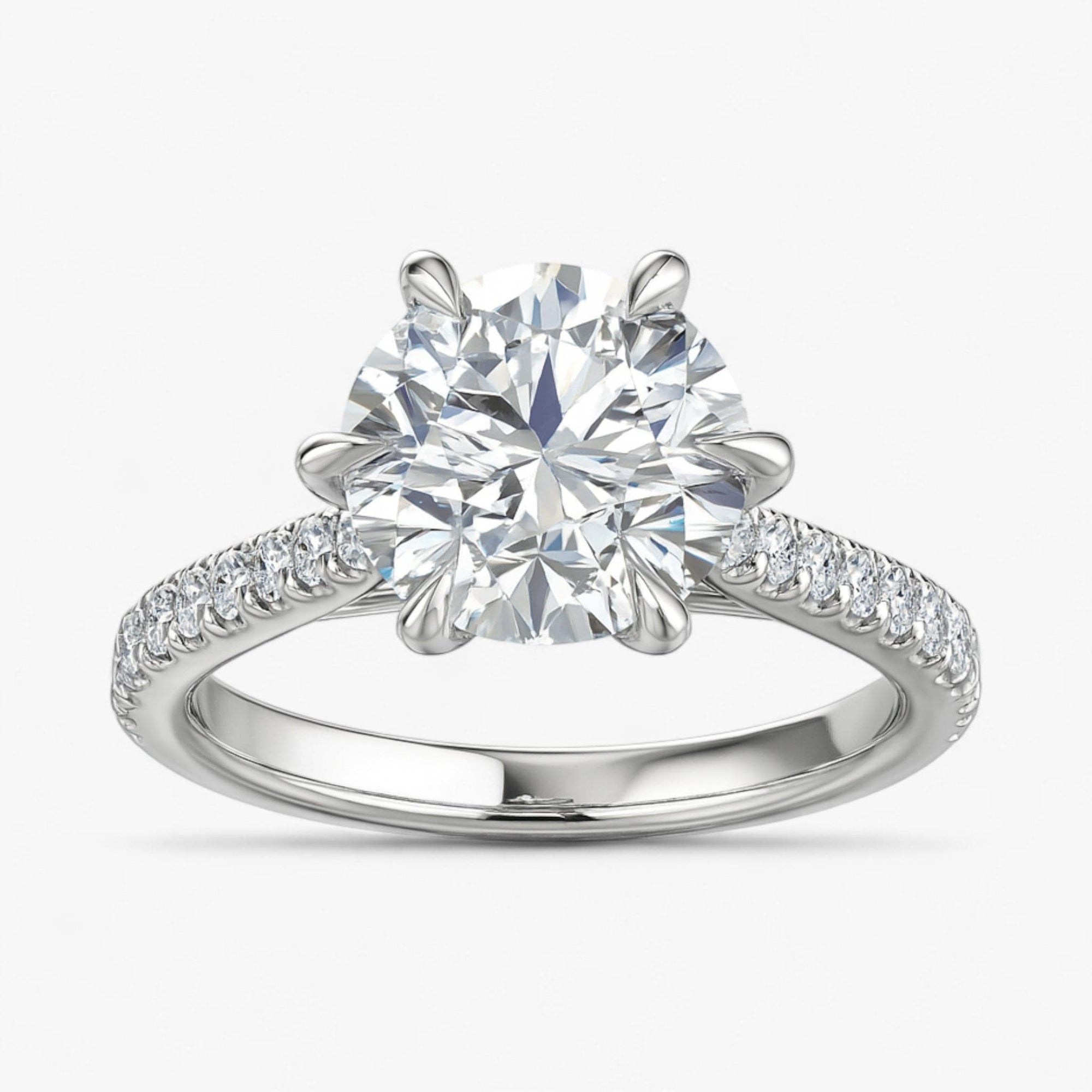 The Signature Cathedral Pavé Engagement Ring | Round