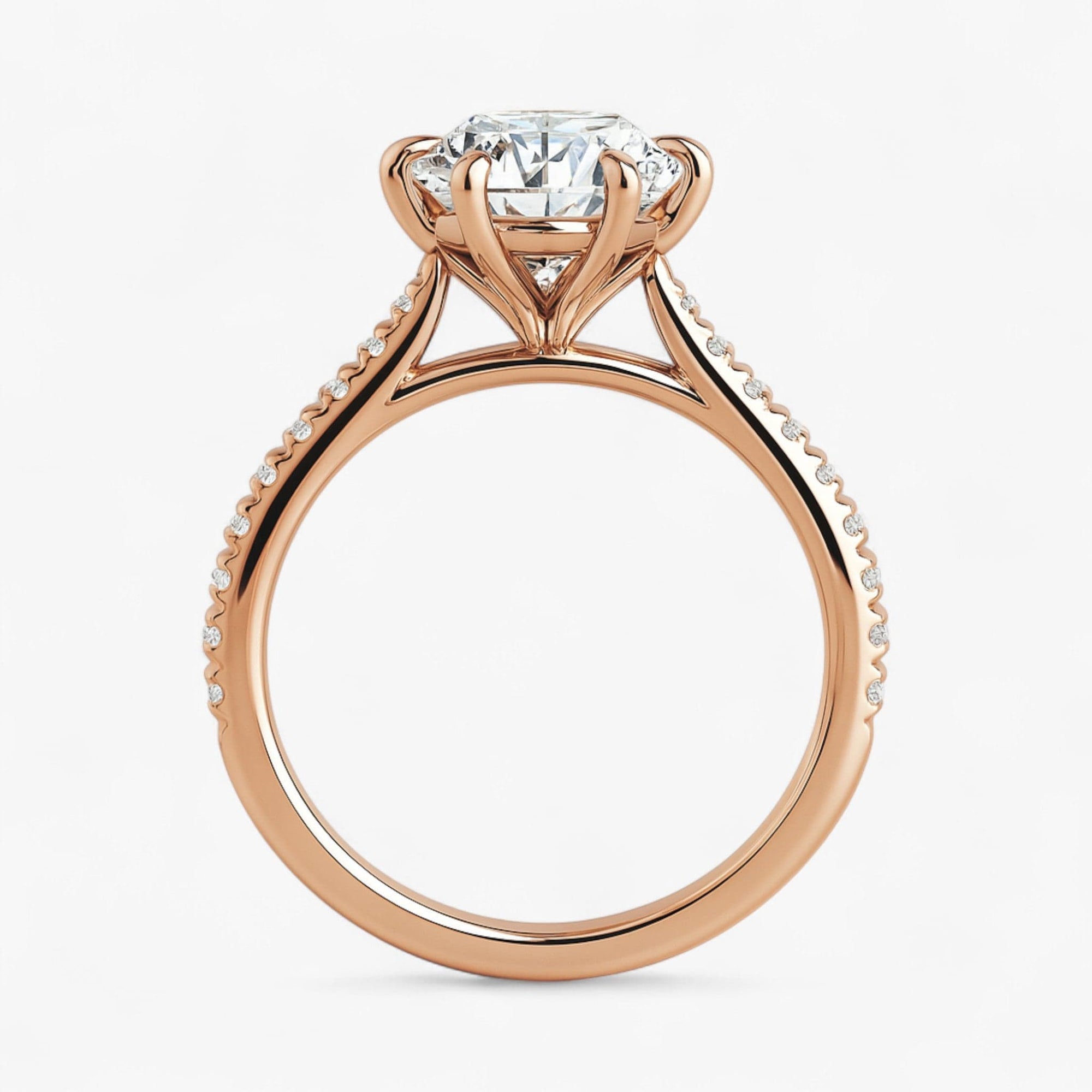 The Signature Cathedral Pavé Engagement Ring | Round