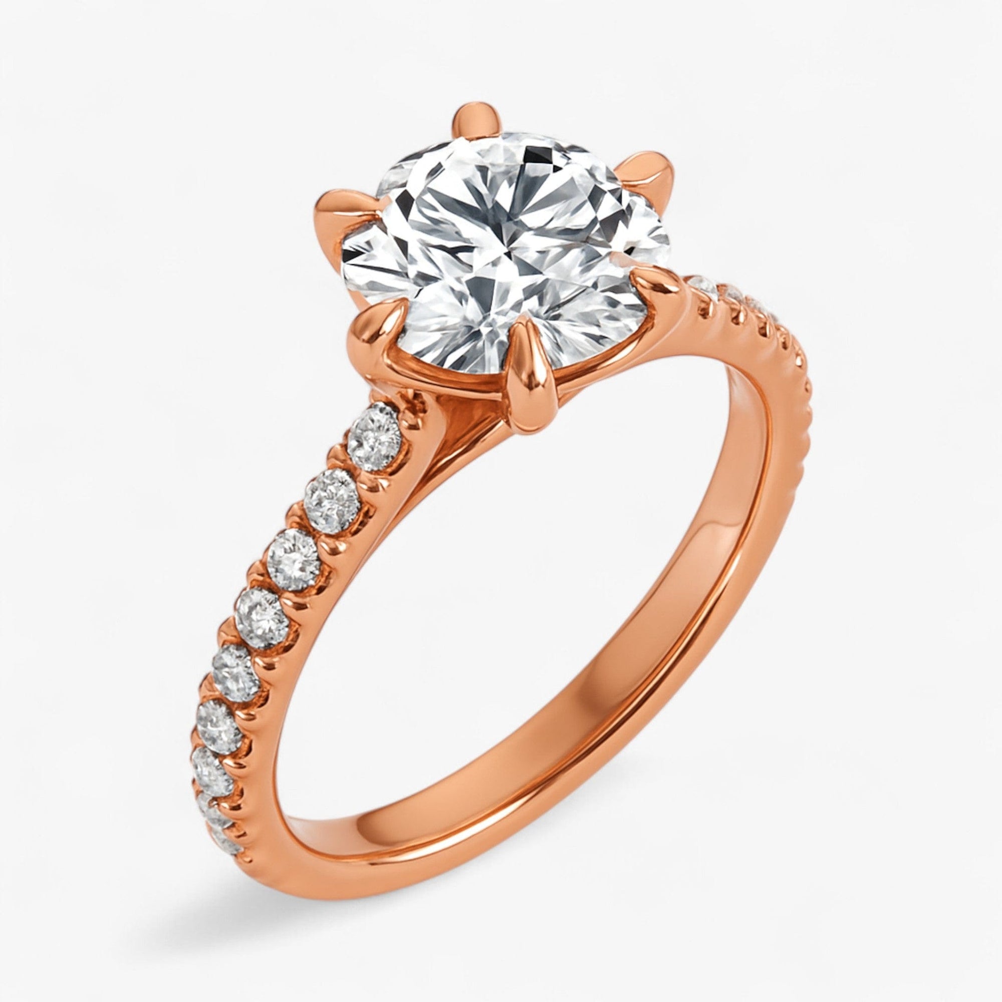 The Signature Cathedral Pavé Engagement Ring | Round