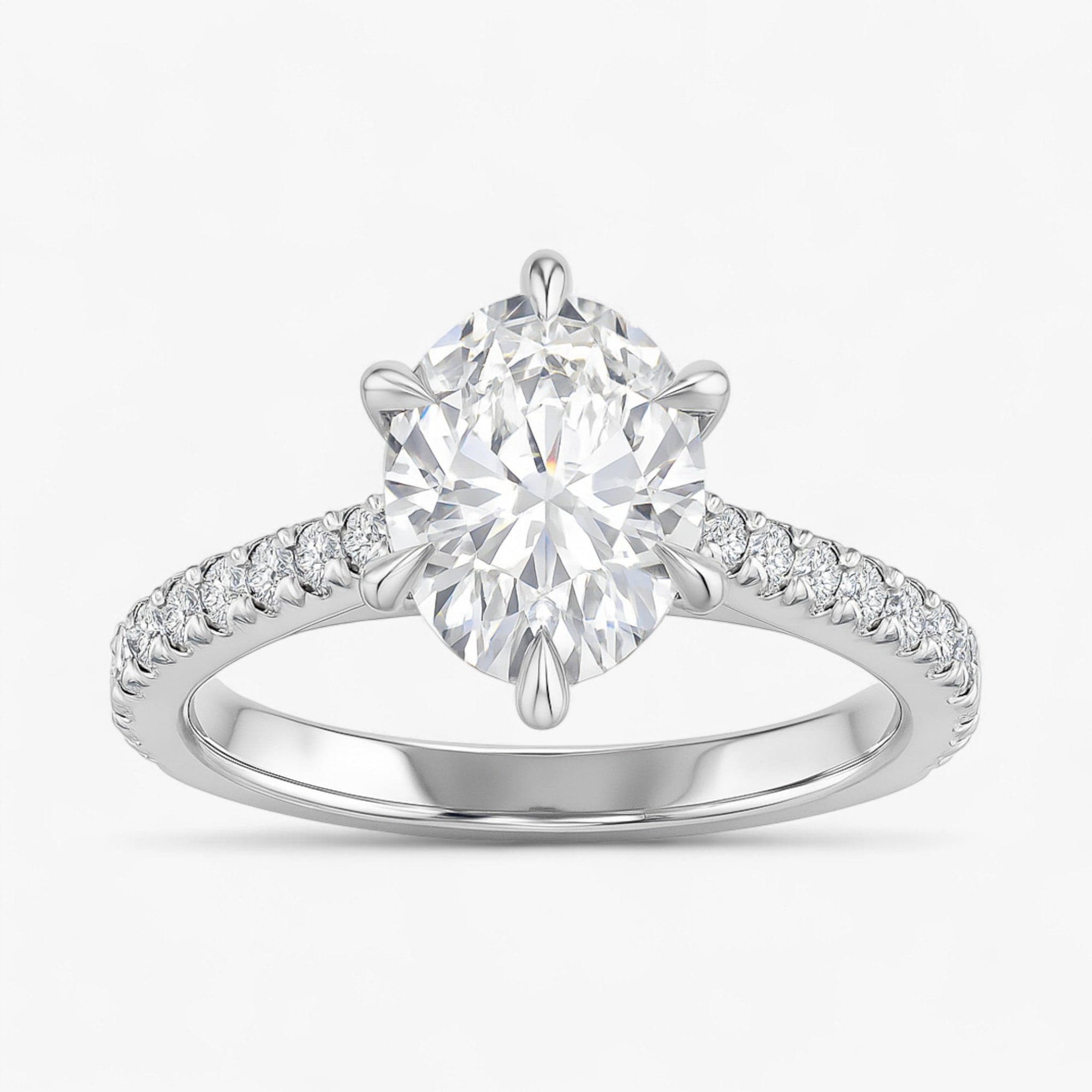 The Signature Cathedral Pavé Engagement Ring | Oval