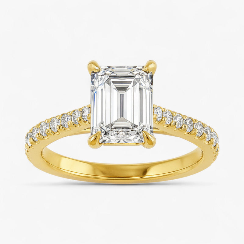 The Signature Cathedral Pavé Engagement Ring | Emerald