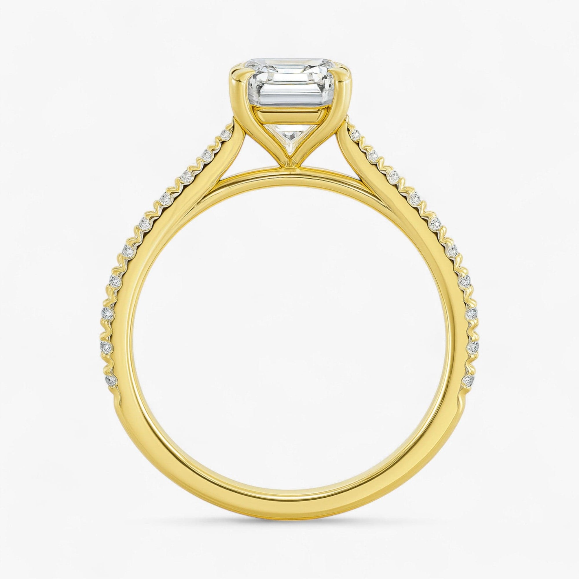 The Signature Cathedral Pavé Engagement Ring | Emerald