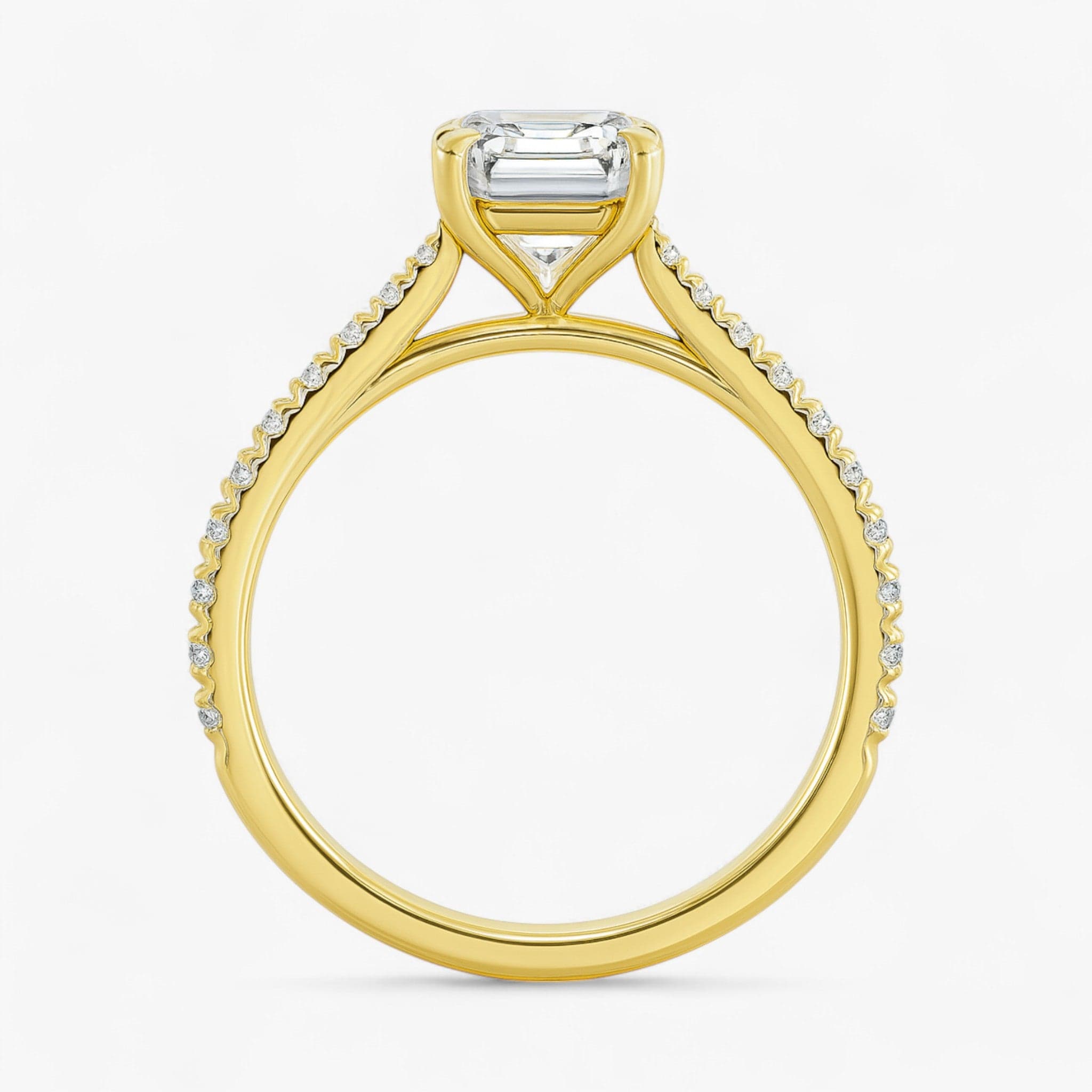 The Signature Cathedral Pavé Engagement Ring | Emerald