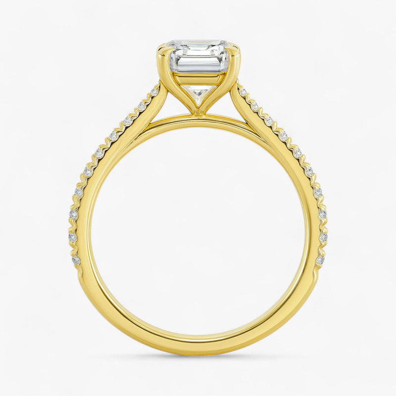 The Signature Cathedral Pavé Engagement Ring | Emerald