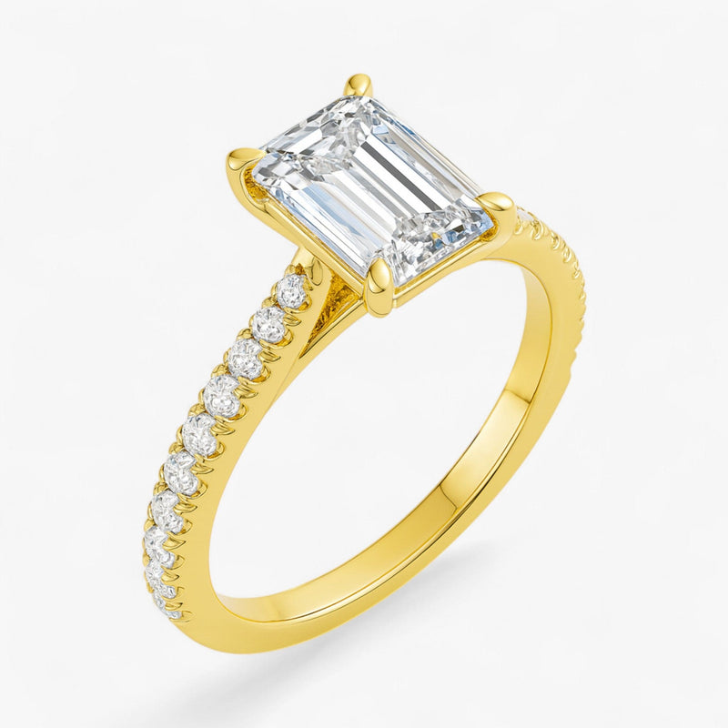 The Signature Cathedral Pavé Engagement Ring | Emerald