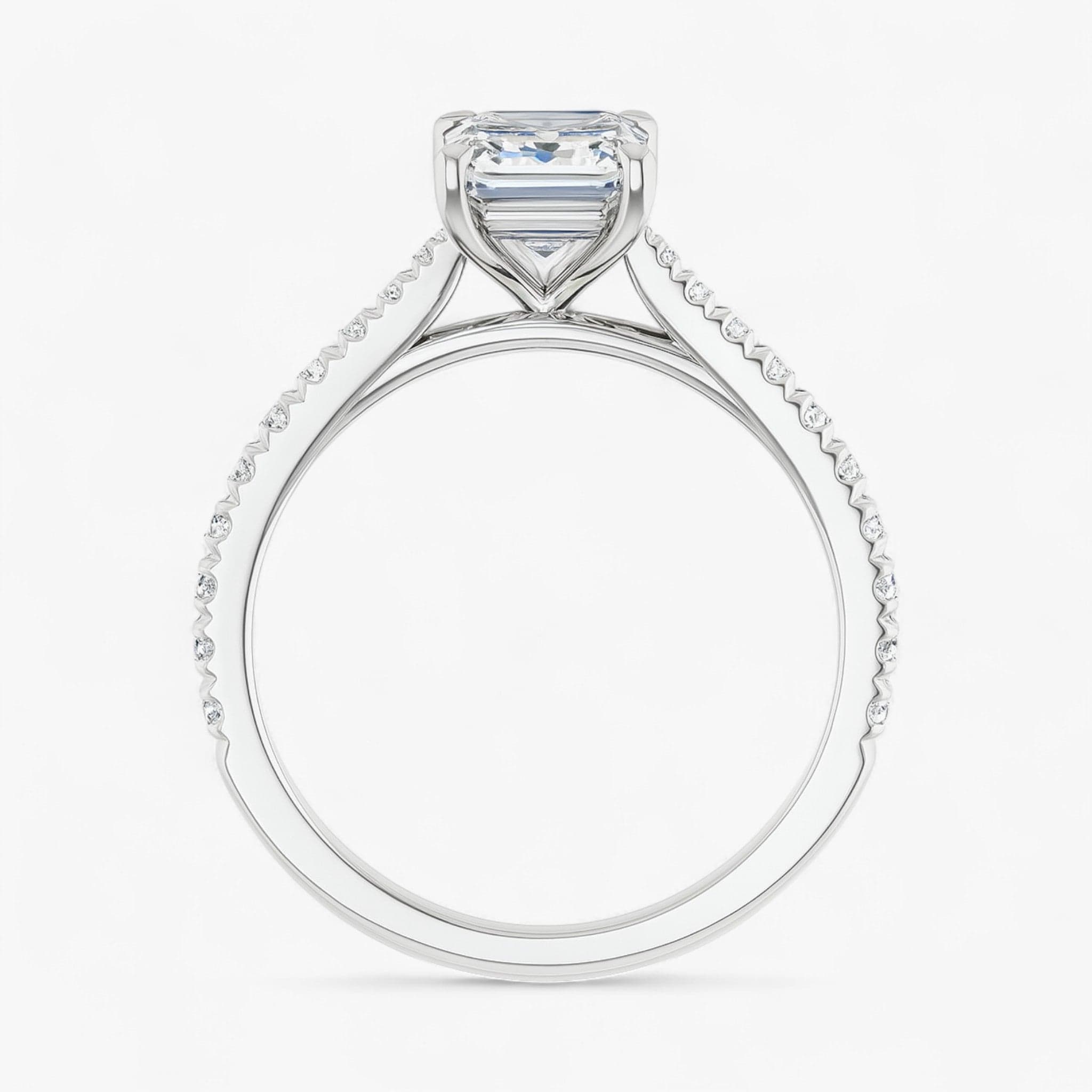The Signature Cathedral Pavé Engagement Ring | Emerald