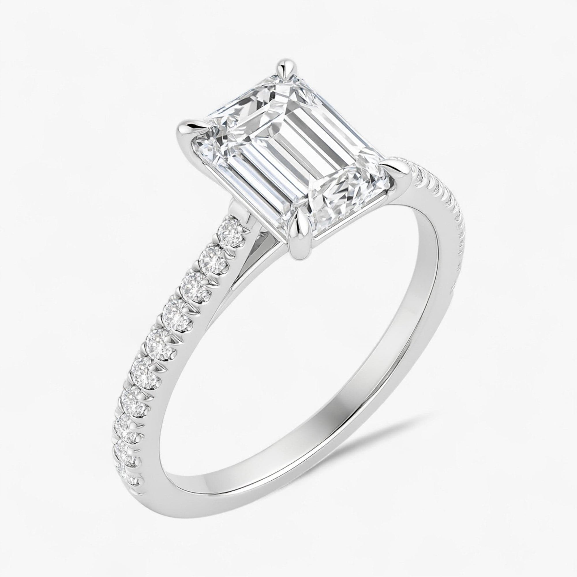 The Signature Cathedral Pavé Engagement Ring | Emerald