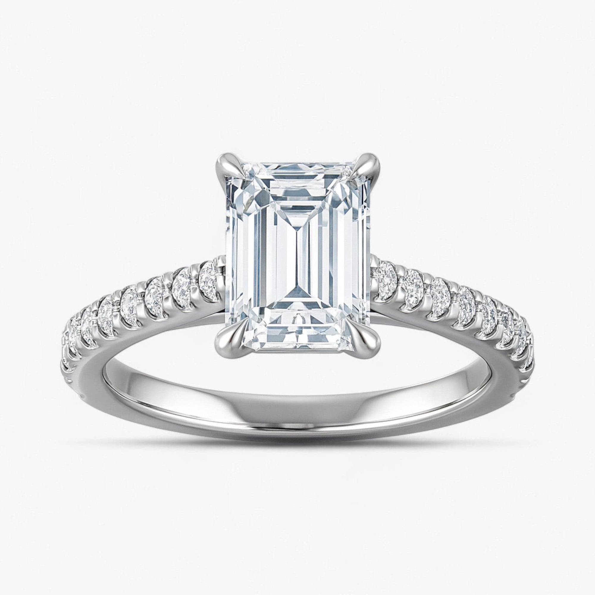The Signature Cathedral Pavé Engagement Ring | Emerald