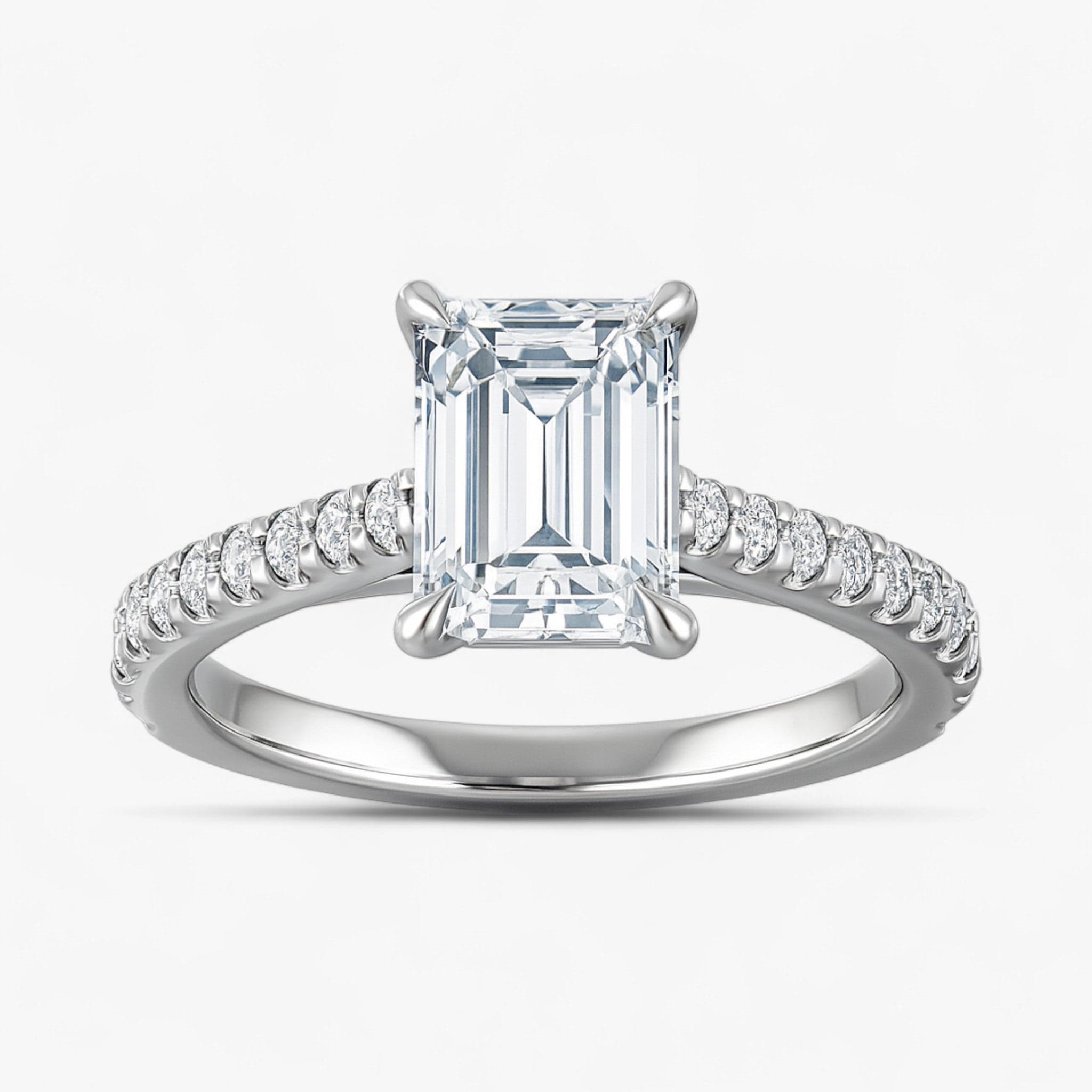 The Signature Cathedral Pavé Engagement Ring | Emerald