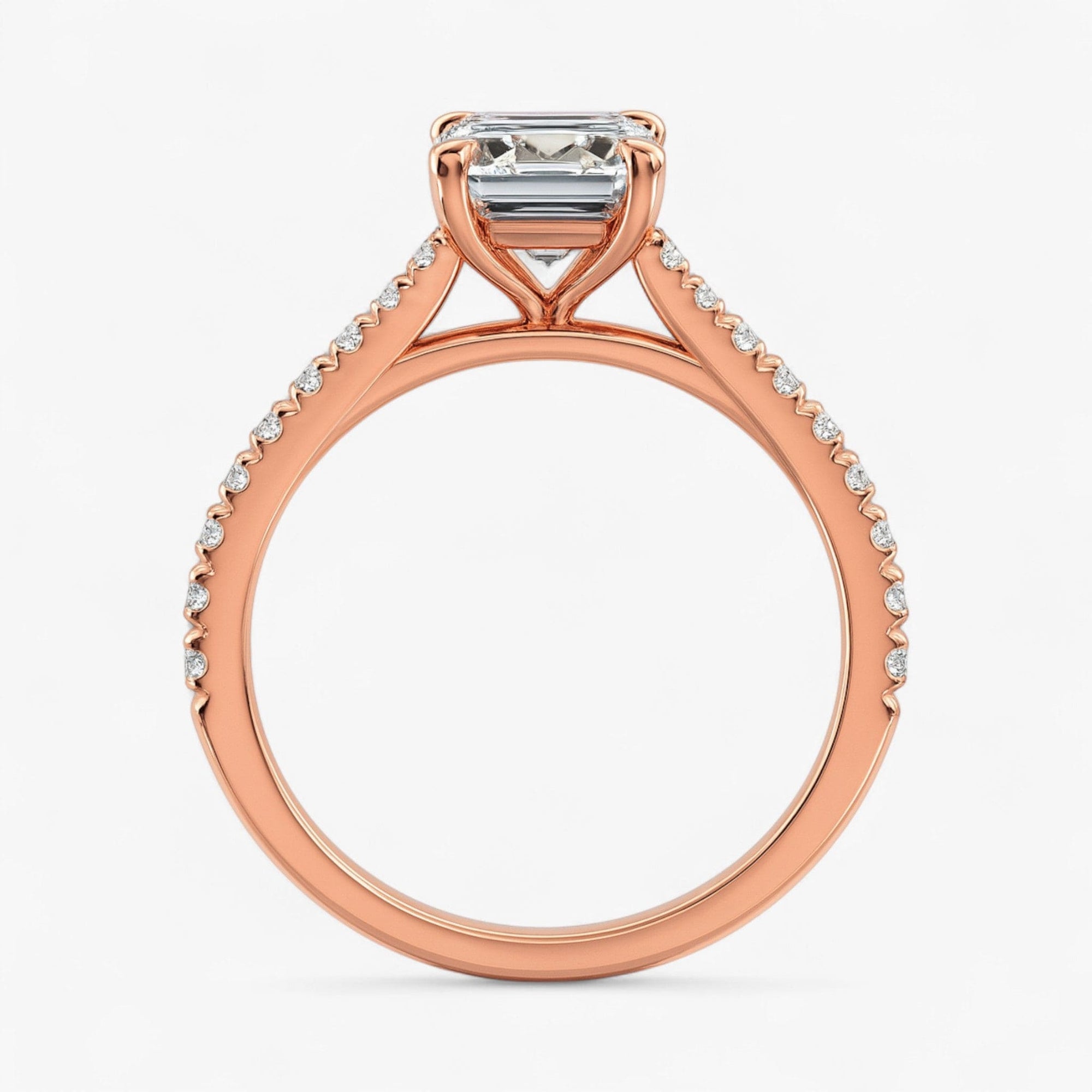 The Signature Cathedral Pavé Engagement Ring | Emerald