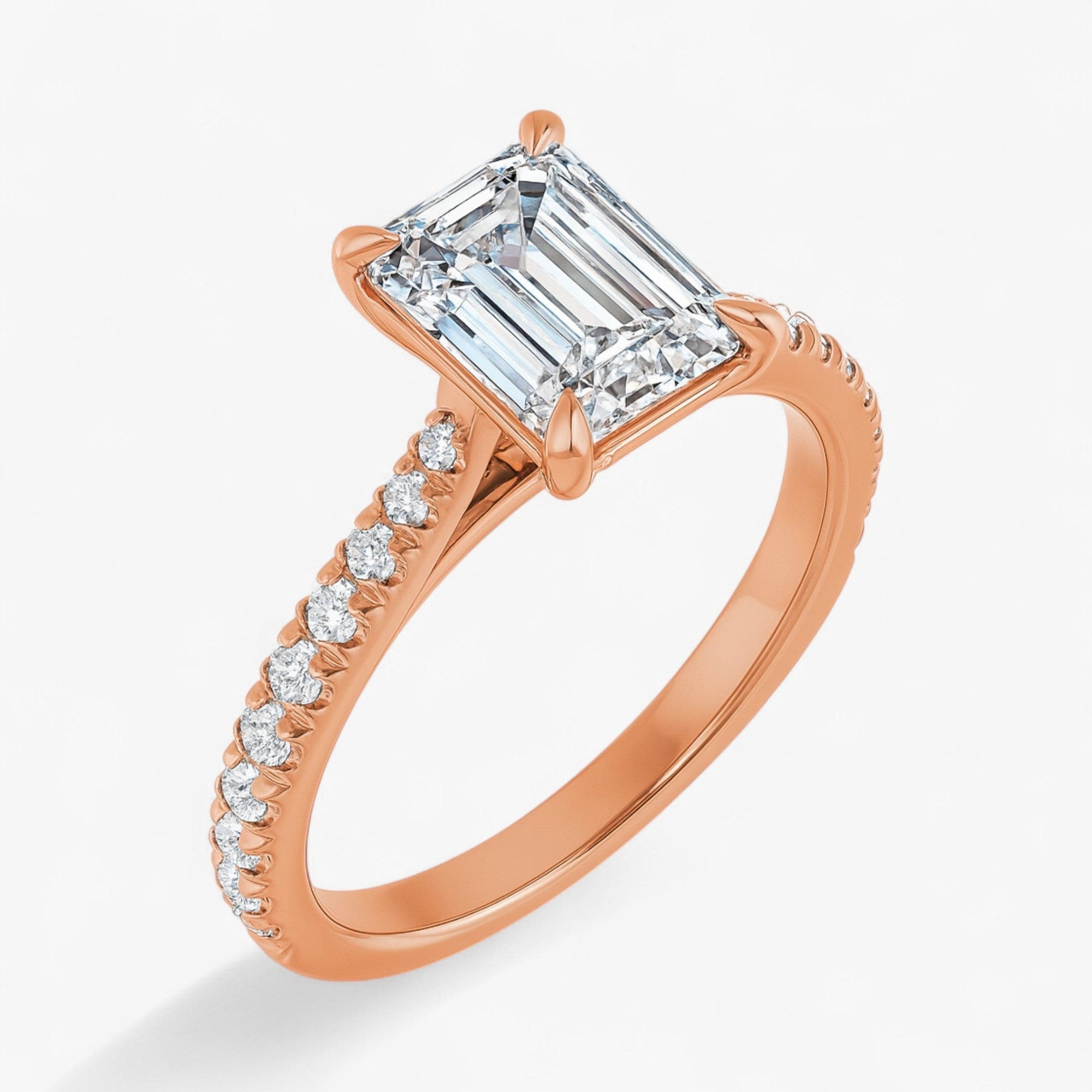 The Signature Cathedral Pavé Engagement Ring | Emerald