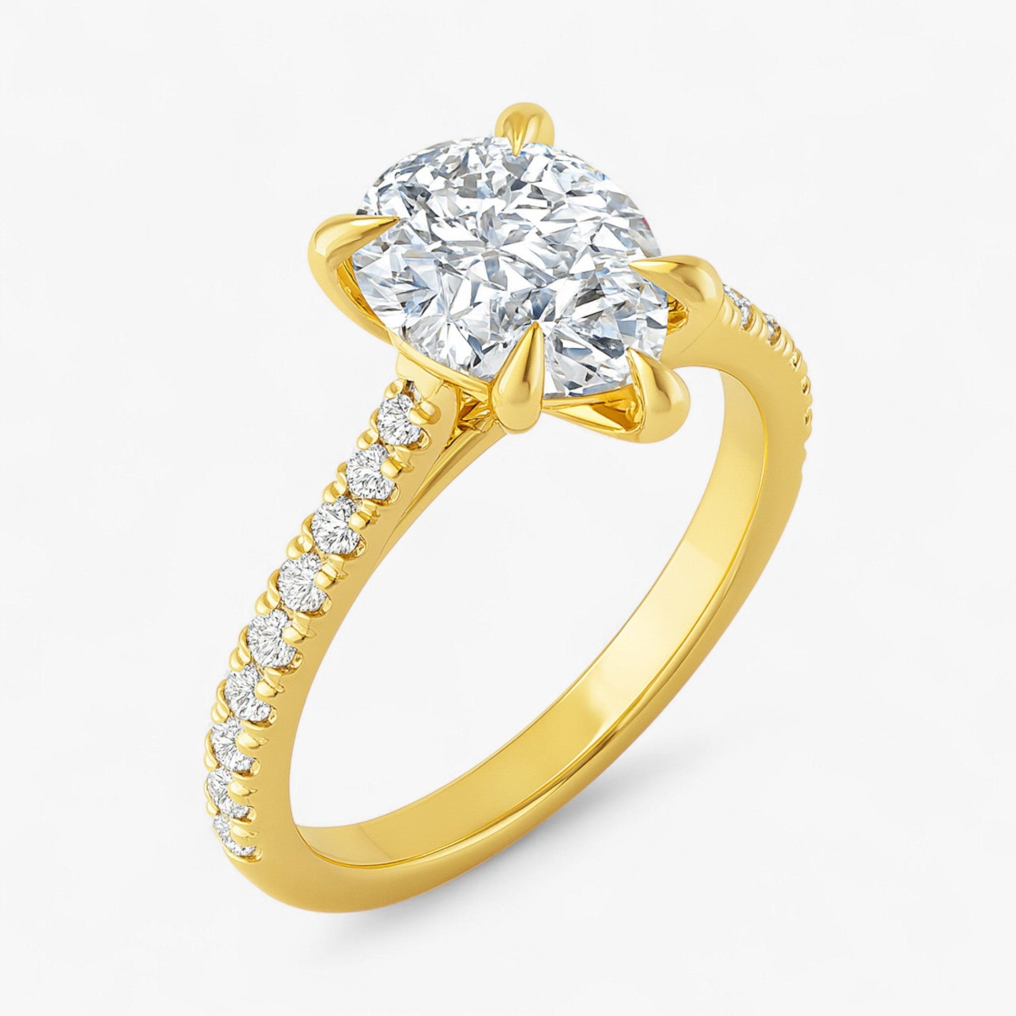 The Signature Cathedral Pavé Engagement Ring | Pear