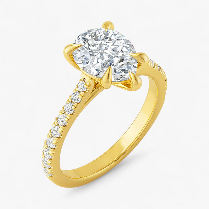 The Signature Cathedral Pavé Engagement Ring | Pear