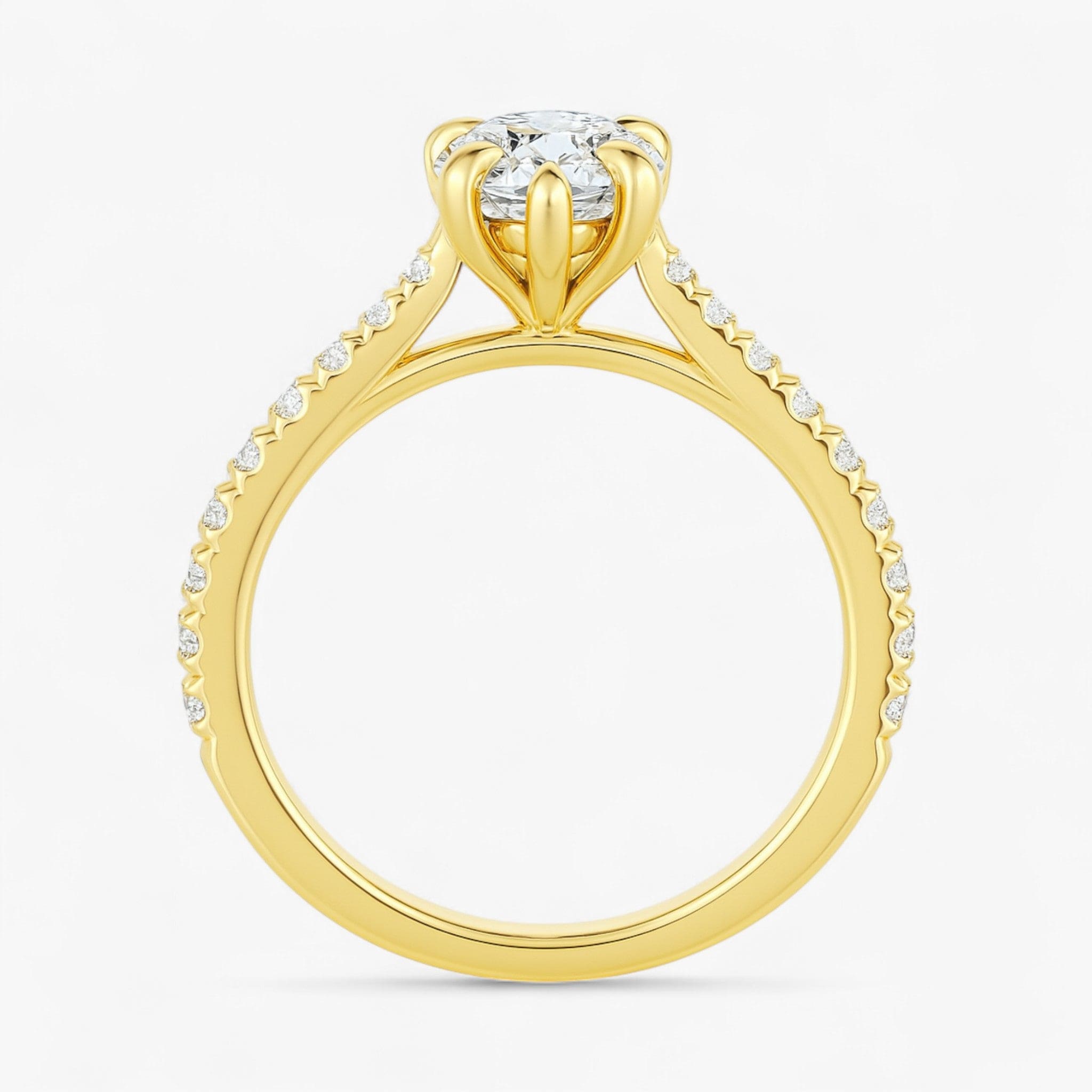 The Signature Cathedral Pavé Engagement Ring | Pear
