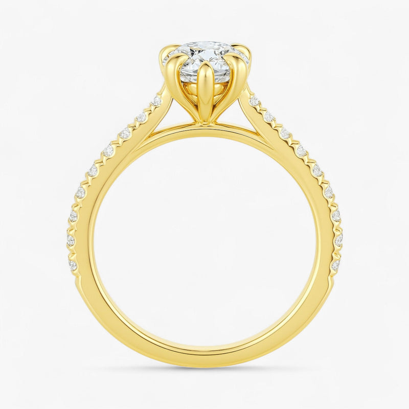 The Signature Cathedral Pavé Engagement Ring | Pear