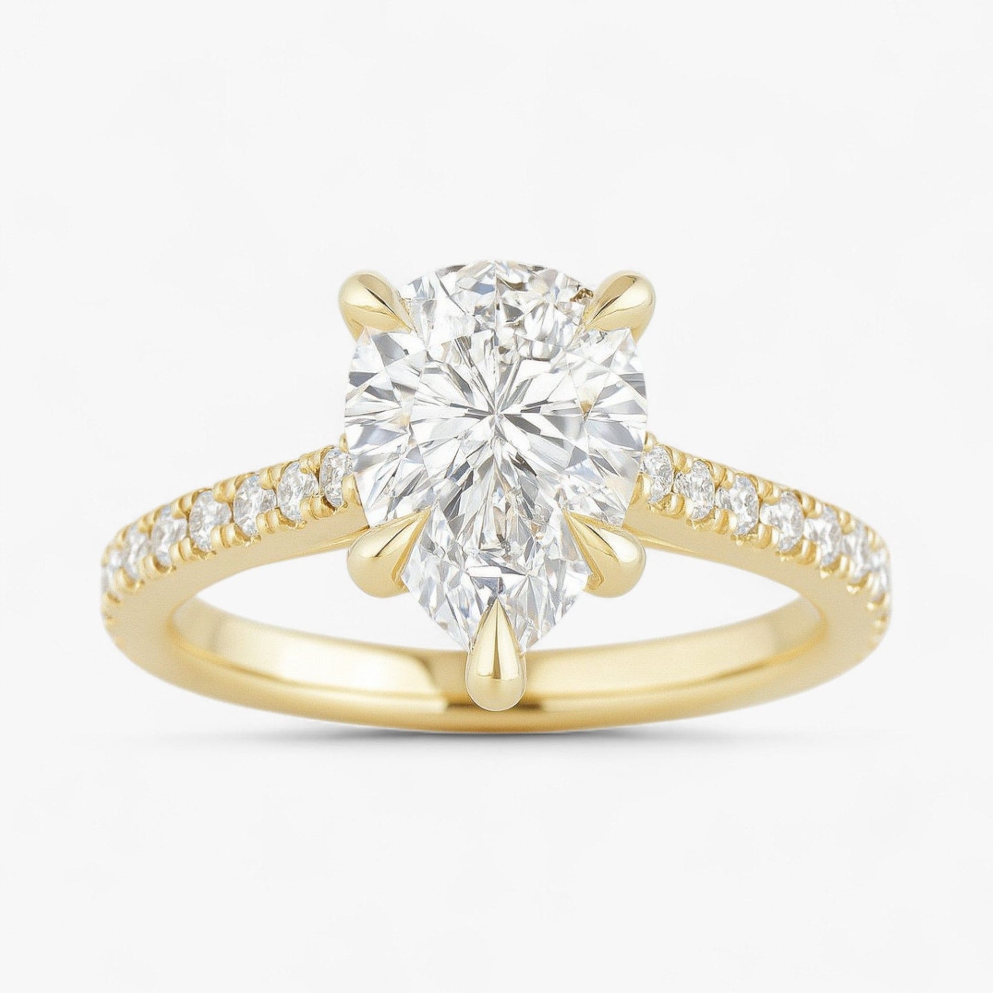 The Signature Cathedral Pavé Engagement Ring | Pear