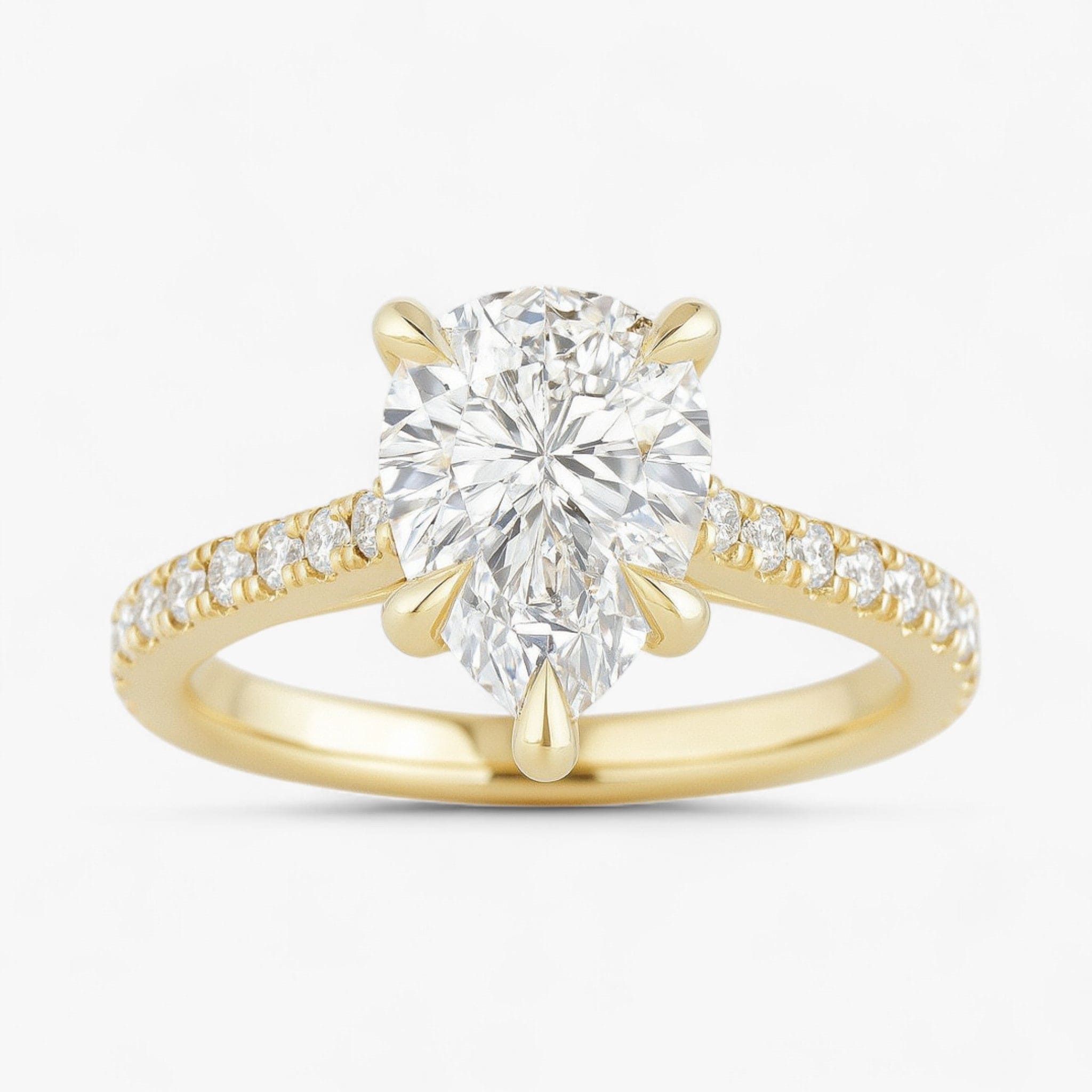 The Signature Cathedral Pavé Engagement Ring | Pear