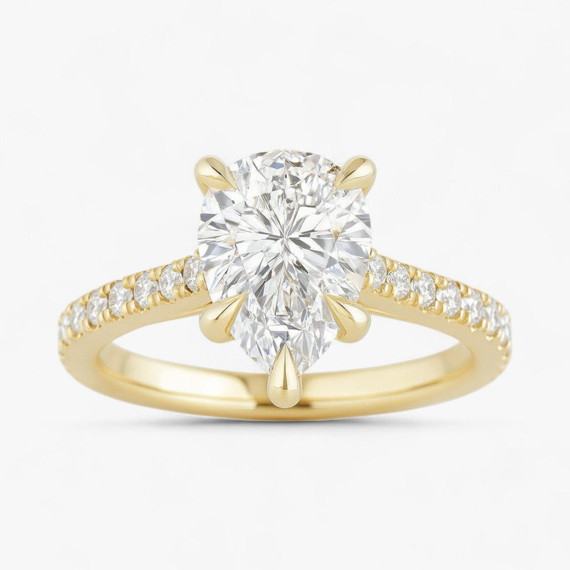 The Signature Cathedral Pavé Engagement Ring | Pear