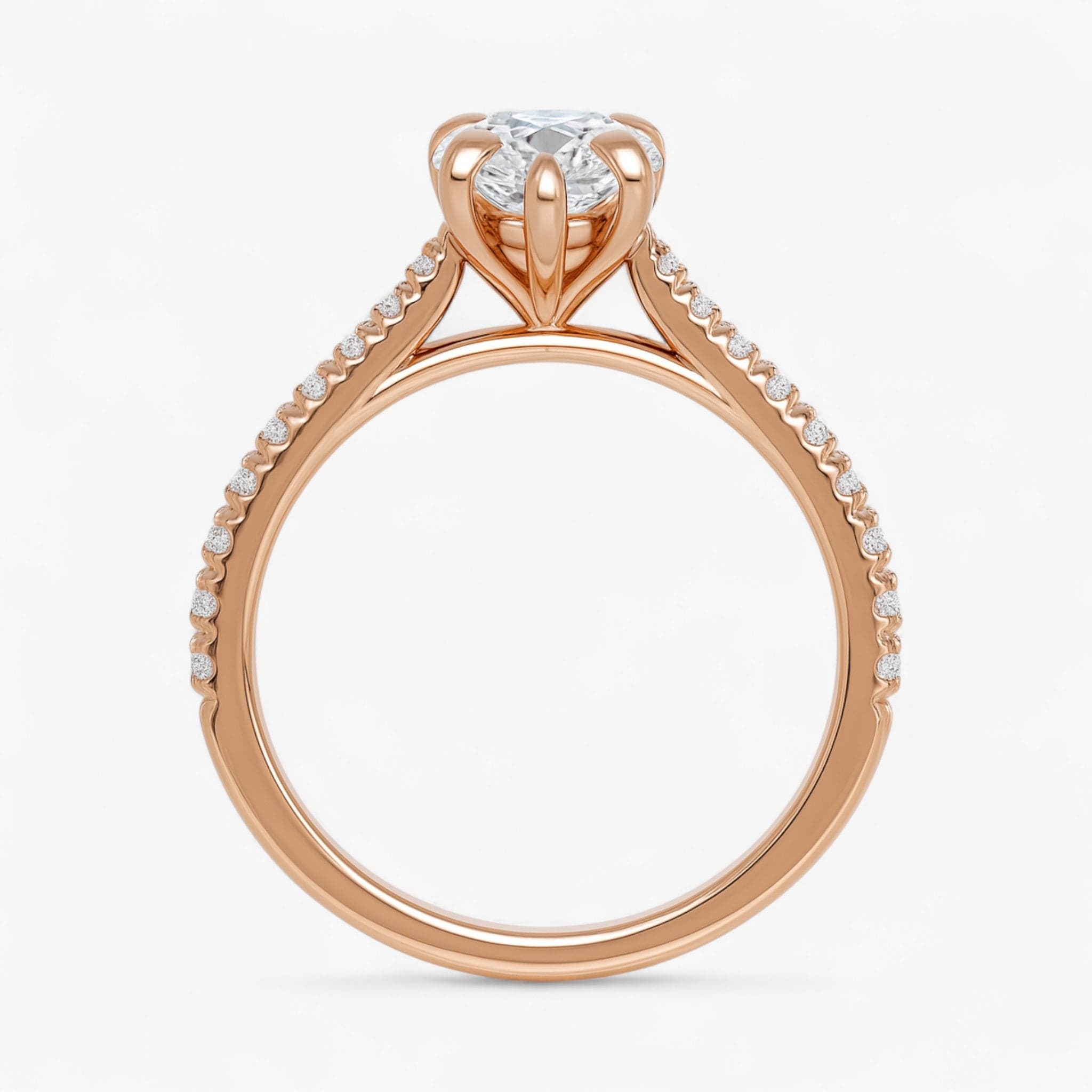The Signature Cathedral Pavé Engagement Ring | Pear