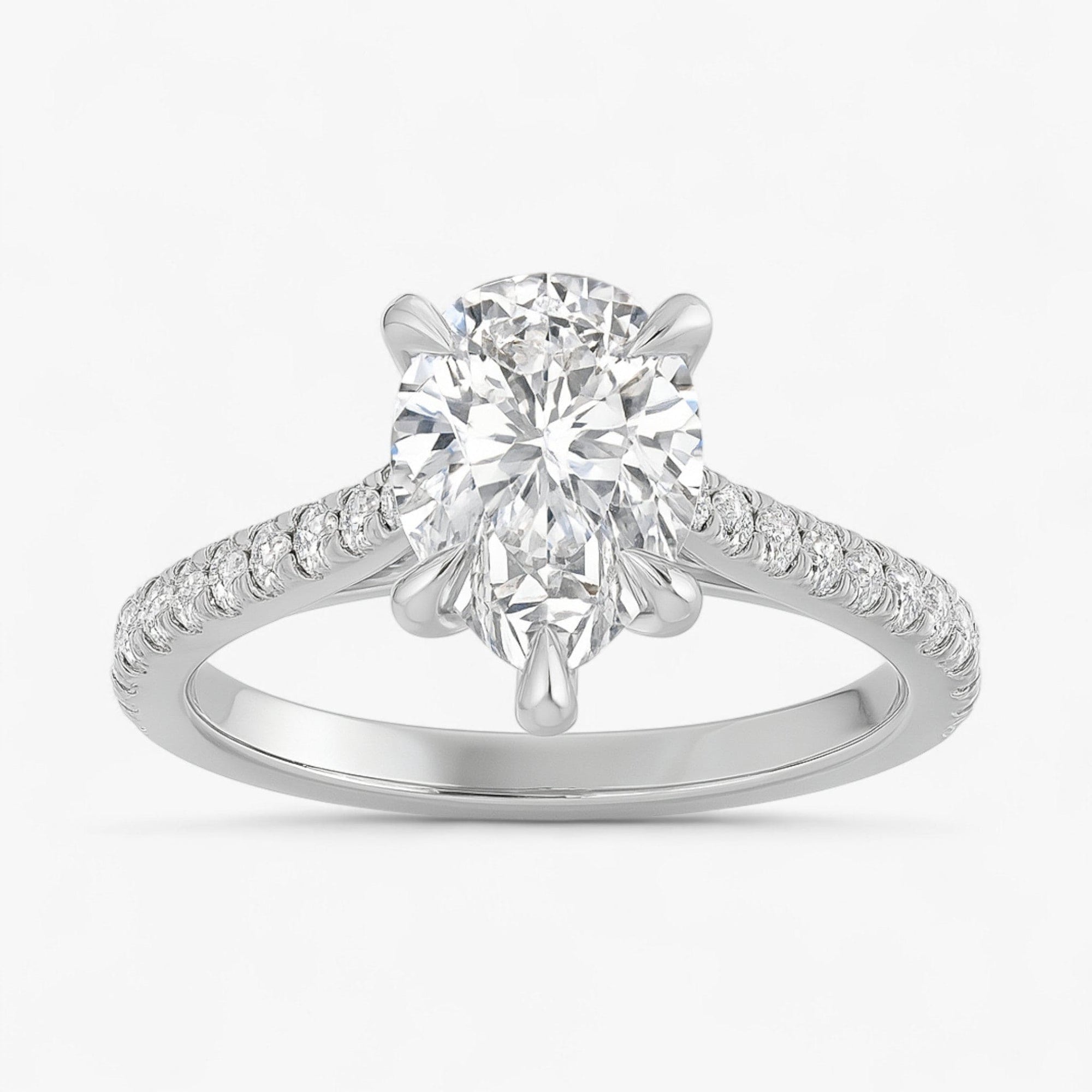 The Signature Cathedral Pavé Engagement Ring | Pear