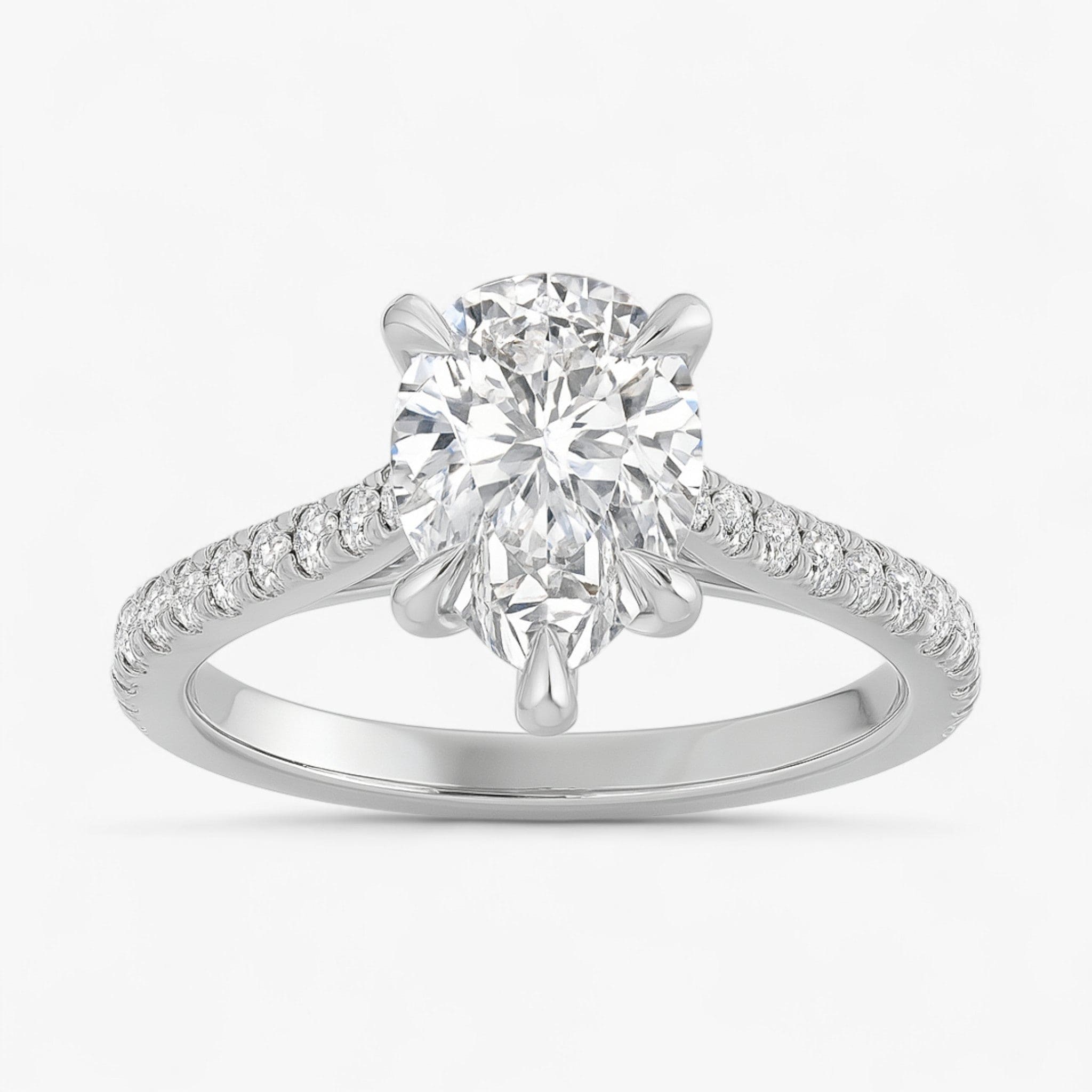 The Signature Cathedral Pavé Engagement Ring | Pear