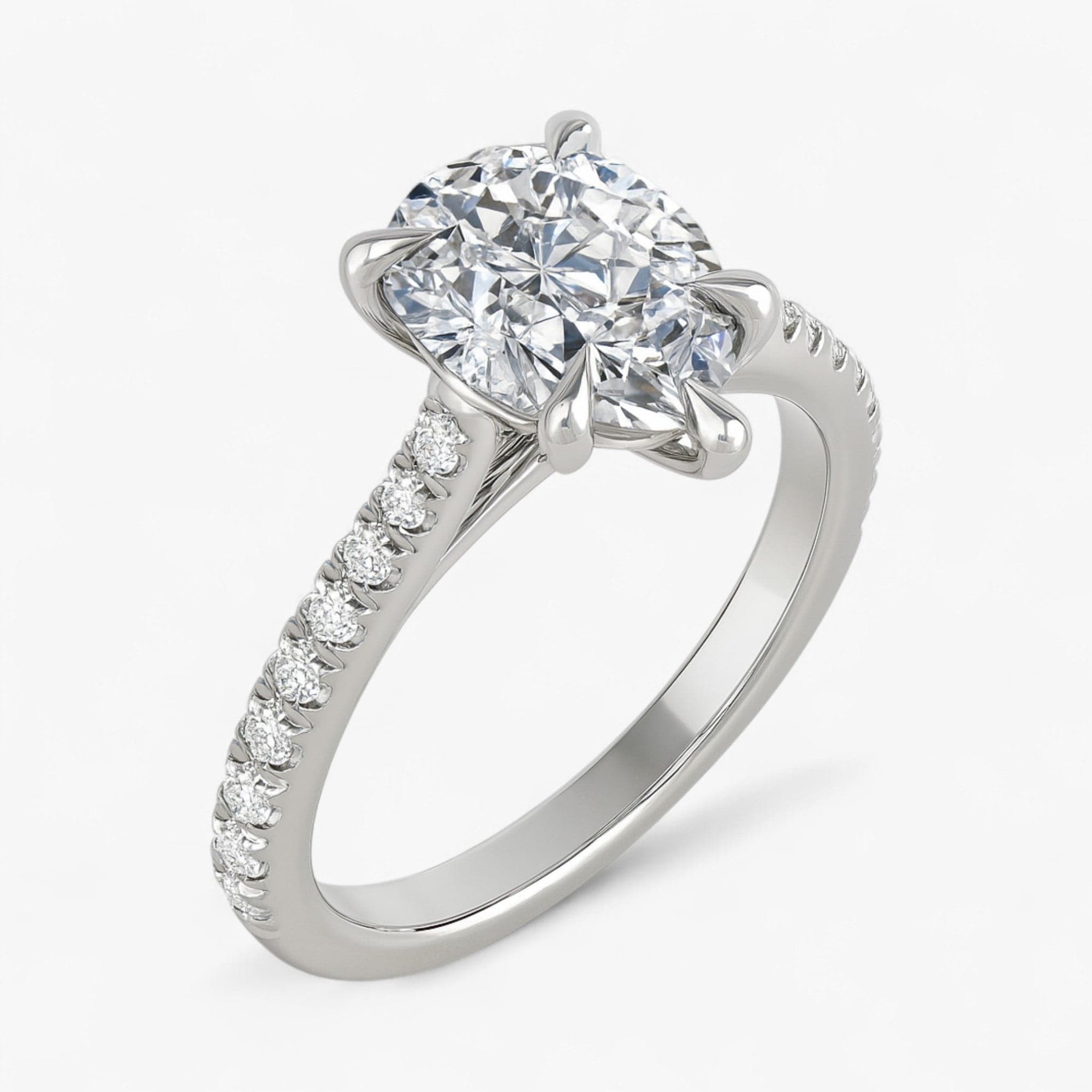 The Signature Cathedral Pavé Engagement Ring | Pear