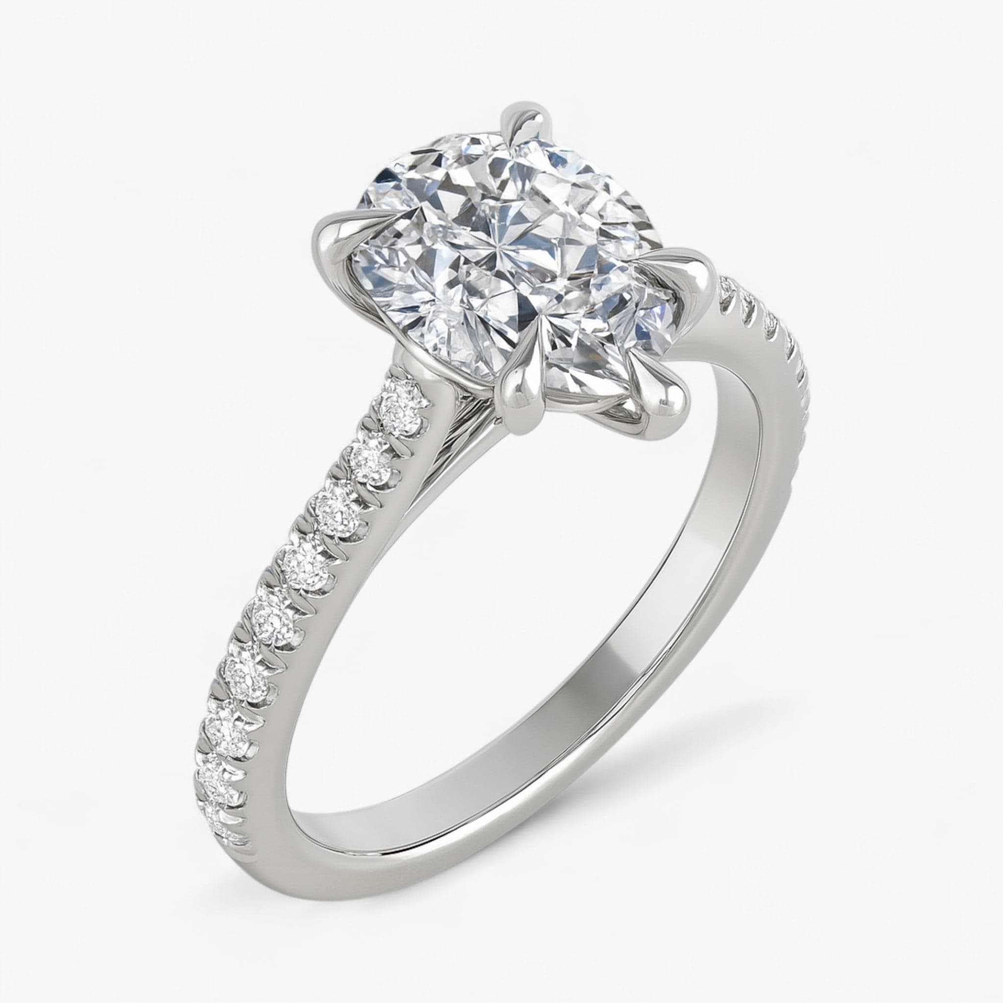 The Signature Cathedral Pavé Engagement Ring | Pear