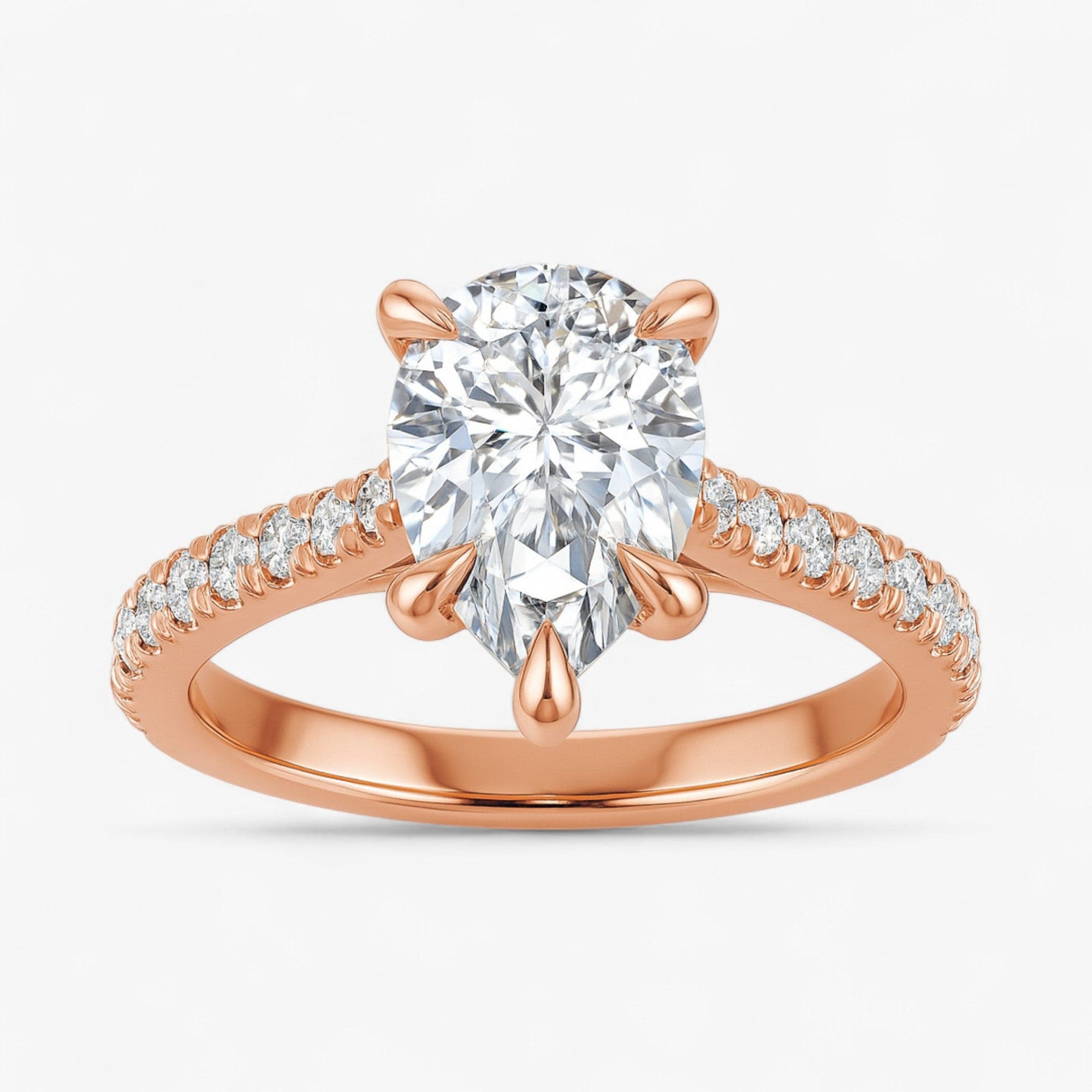 The Signature Cathedral Pavé Engagement Ring | Pear