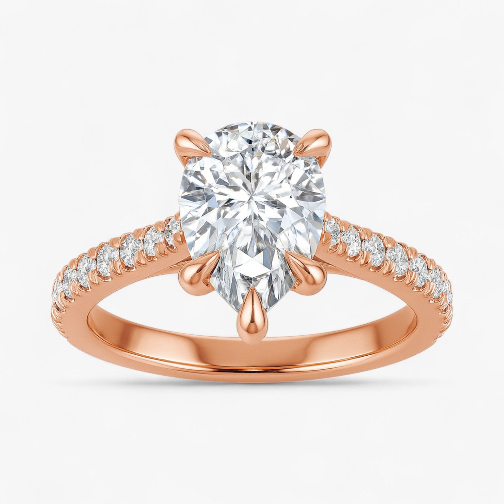 The Signature Cathedral Pavé Engagement Ring | Pear