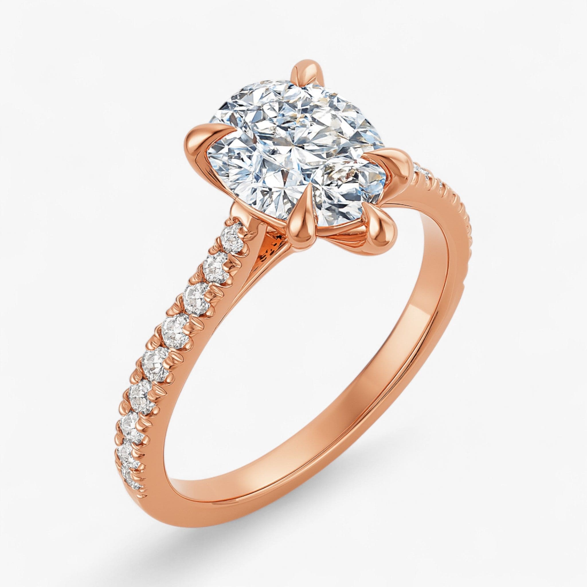 The Signature Cathedral Pavé Engagement Ring | Pear
