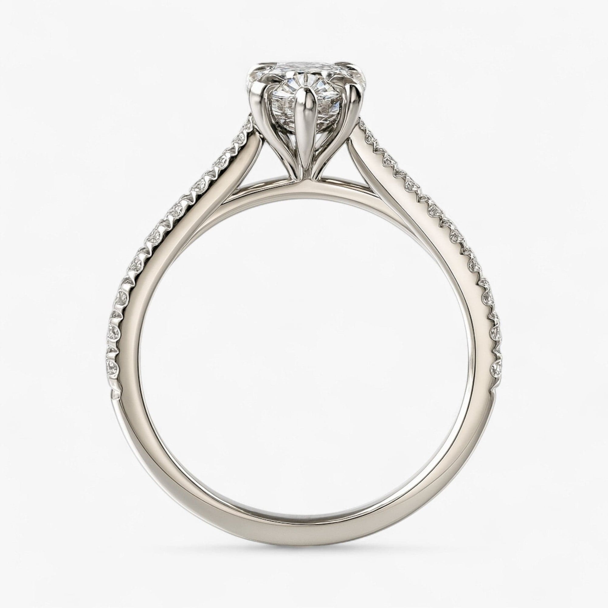 The Signature Cathedral Pavé Engagement Ring | Pear