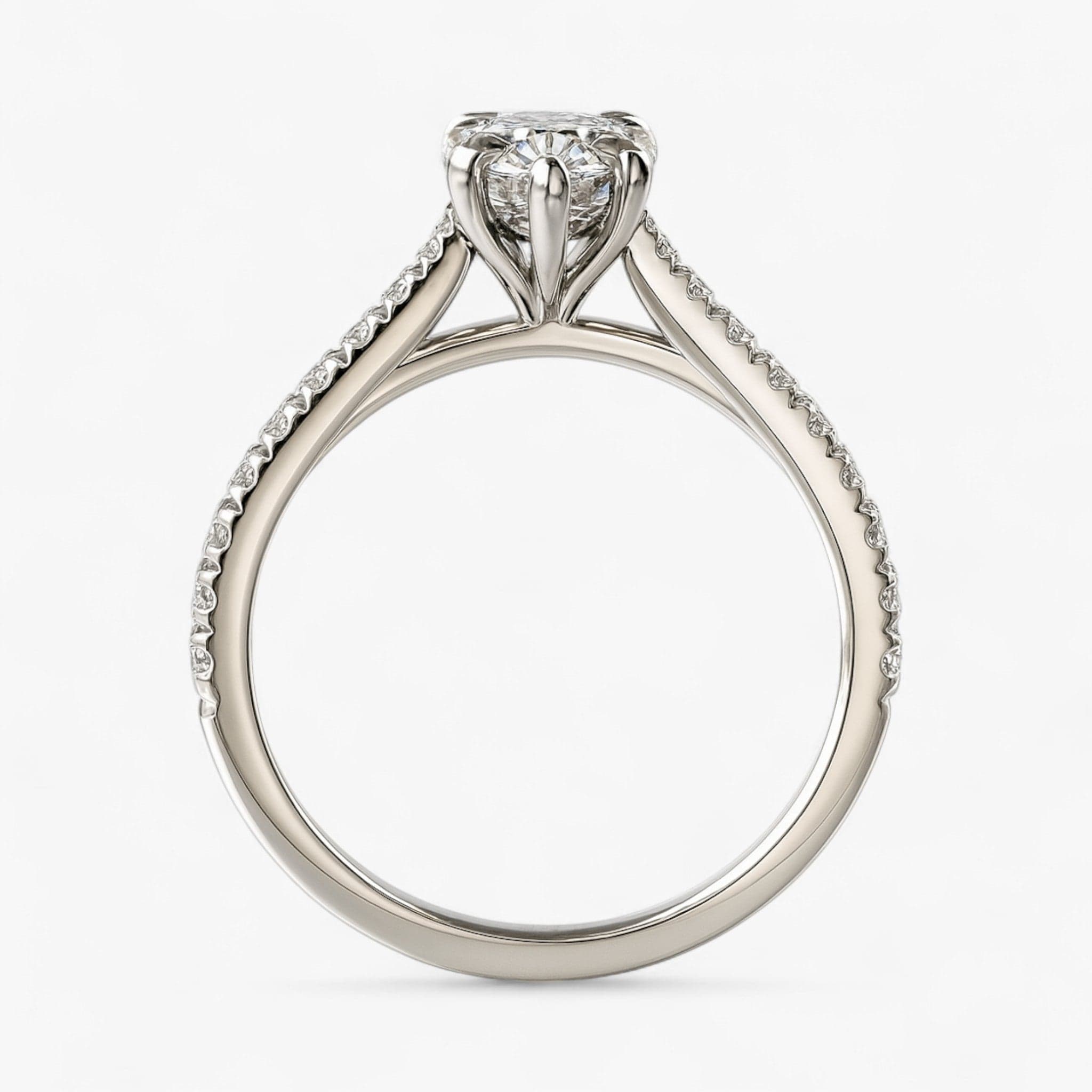 The Signature Cathedral Pavé Engagement Ring | Pear