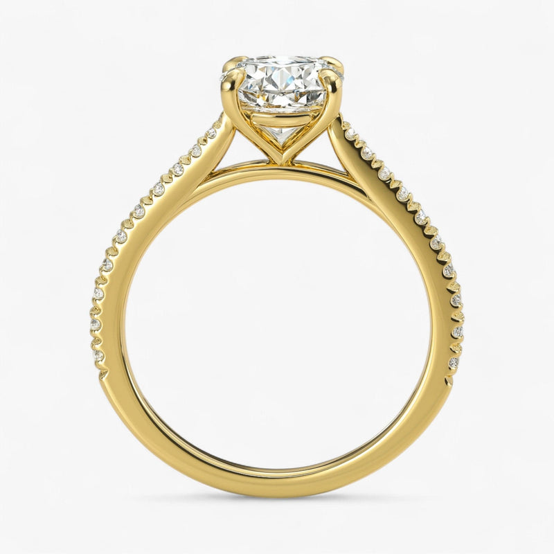 The Signature Cathedral Pavé Engagement Ring | Cushion