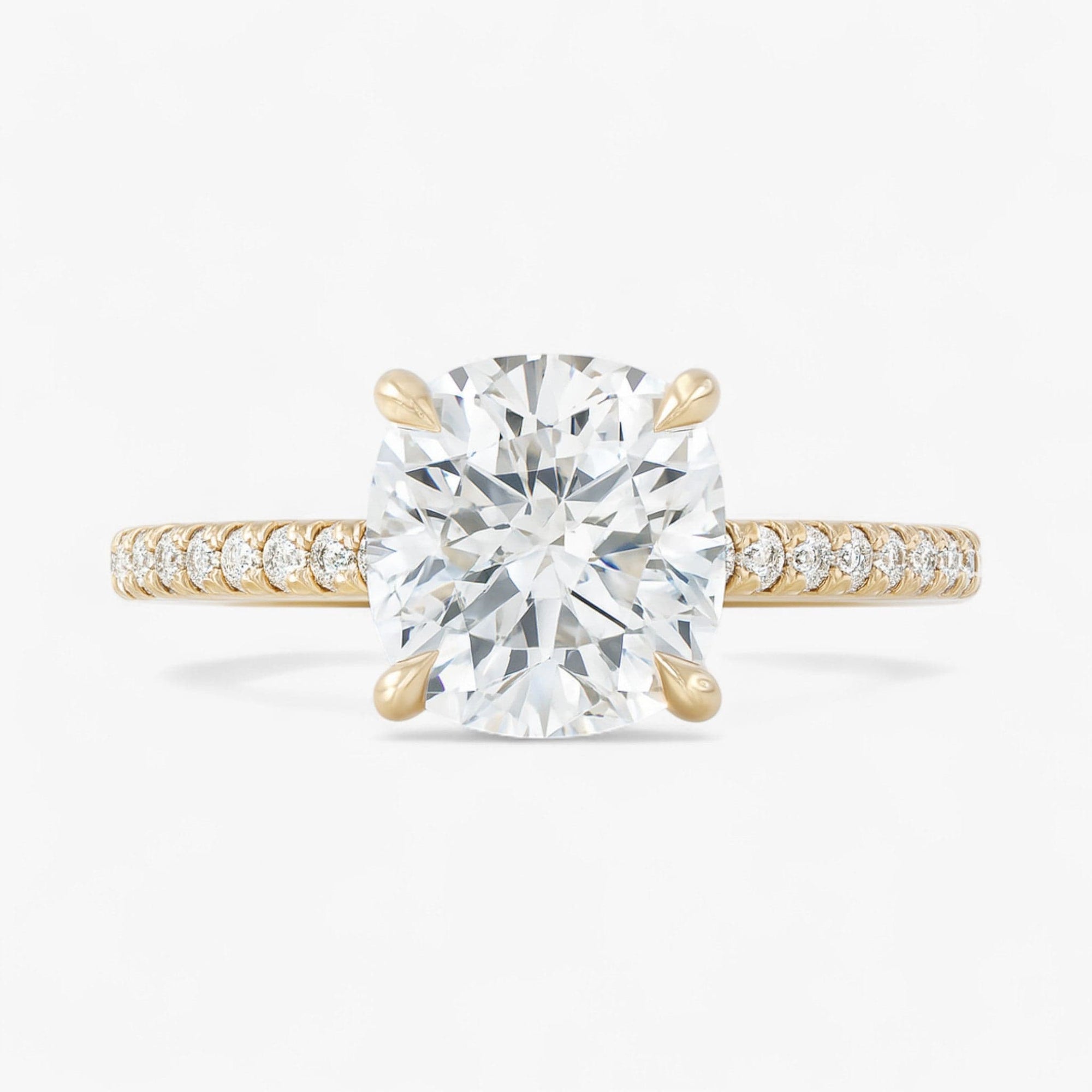 The Signature Cathedral Pavé Engagement Ring | Cushion