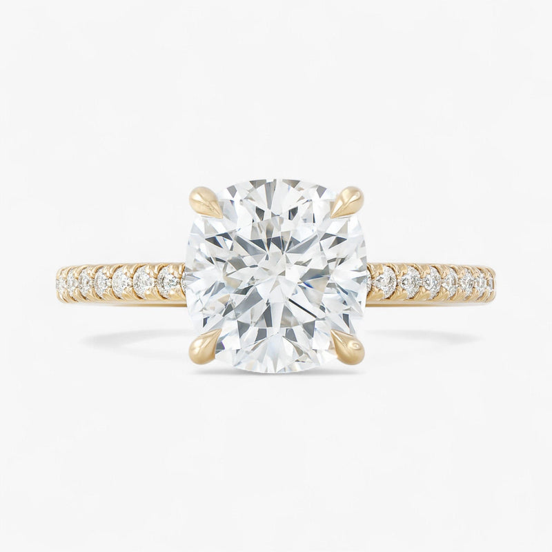 The Signature Cathedral Pavé Engagement Ring | Cushion