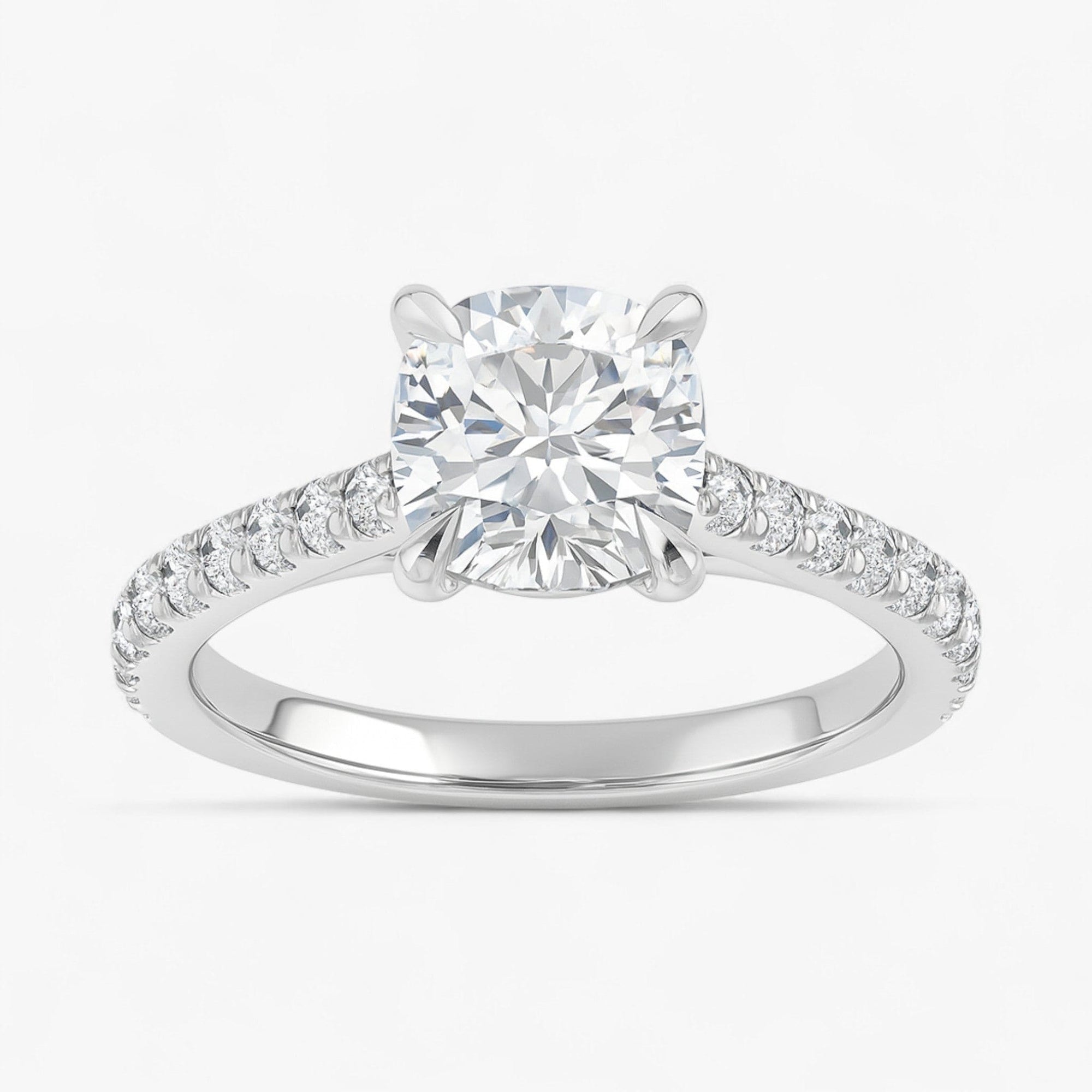 The Signature Cathedral Pavé Engagement Ring | Cushion