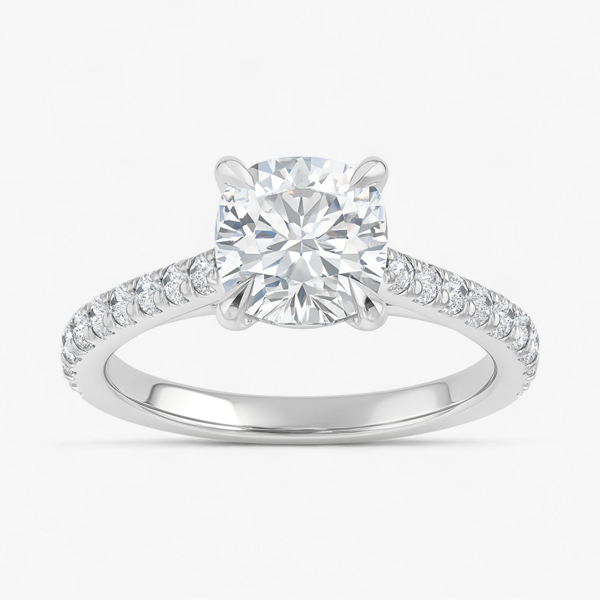 The Signature Cathedral Pavé Engagement Ring | Cushion