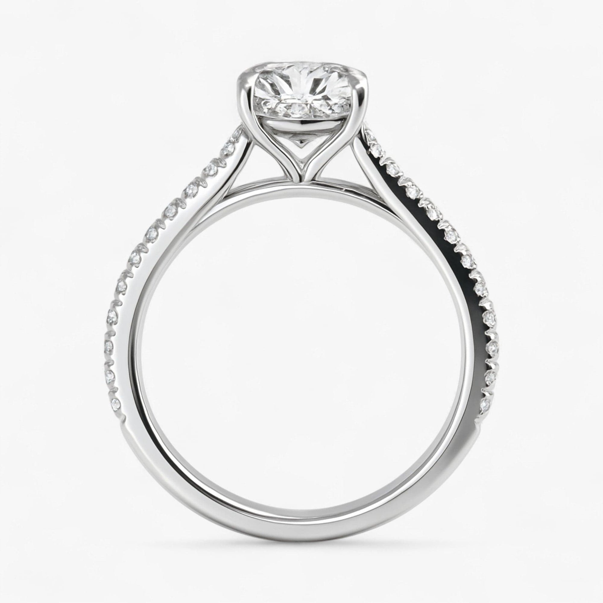 The Signature Cathedral Pavé Engagement Ring | Cushion