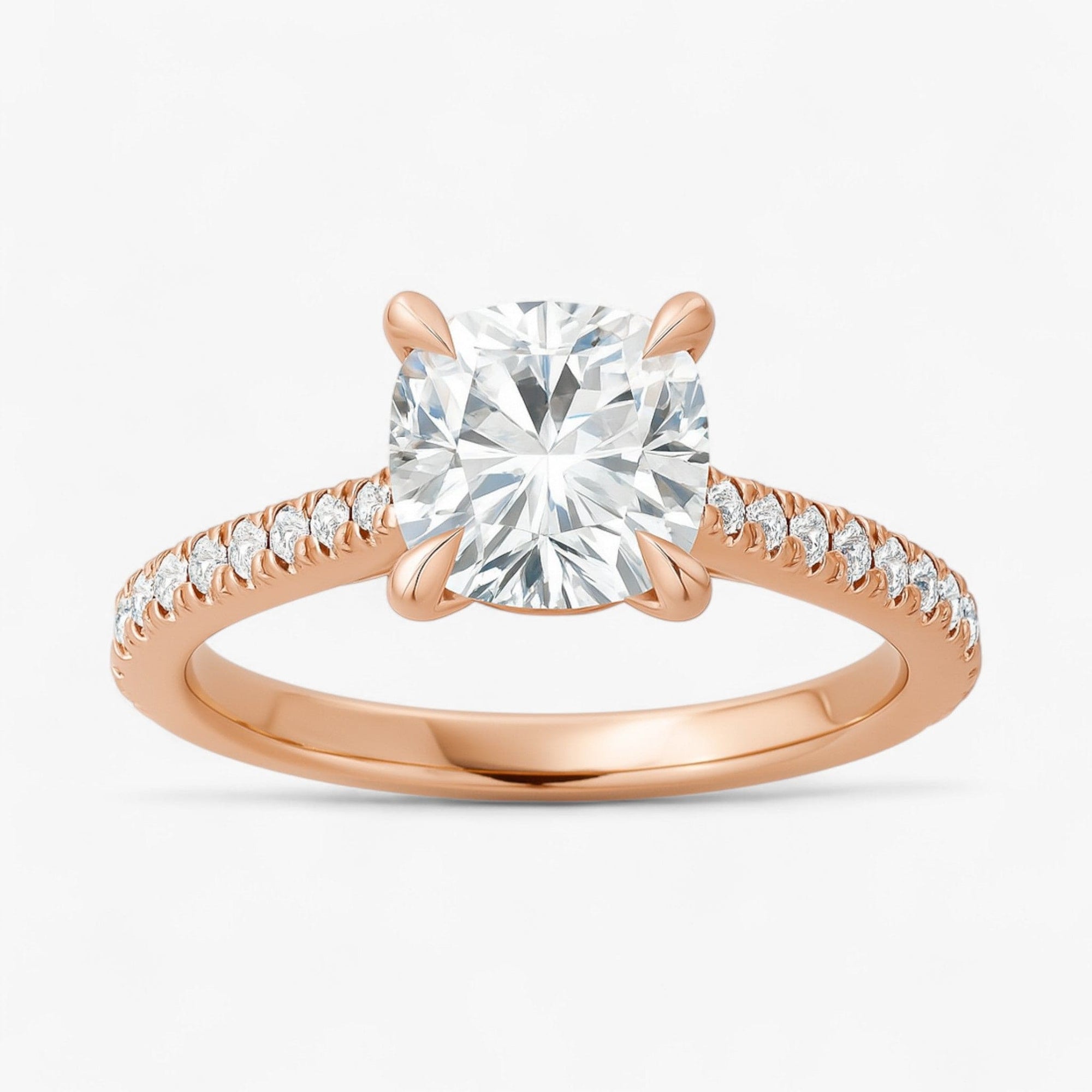 The Signature Cathedral Pavé Engagement Ring | Cushion