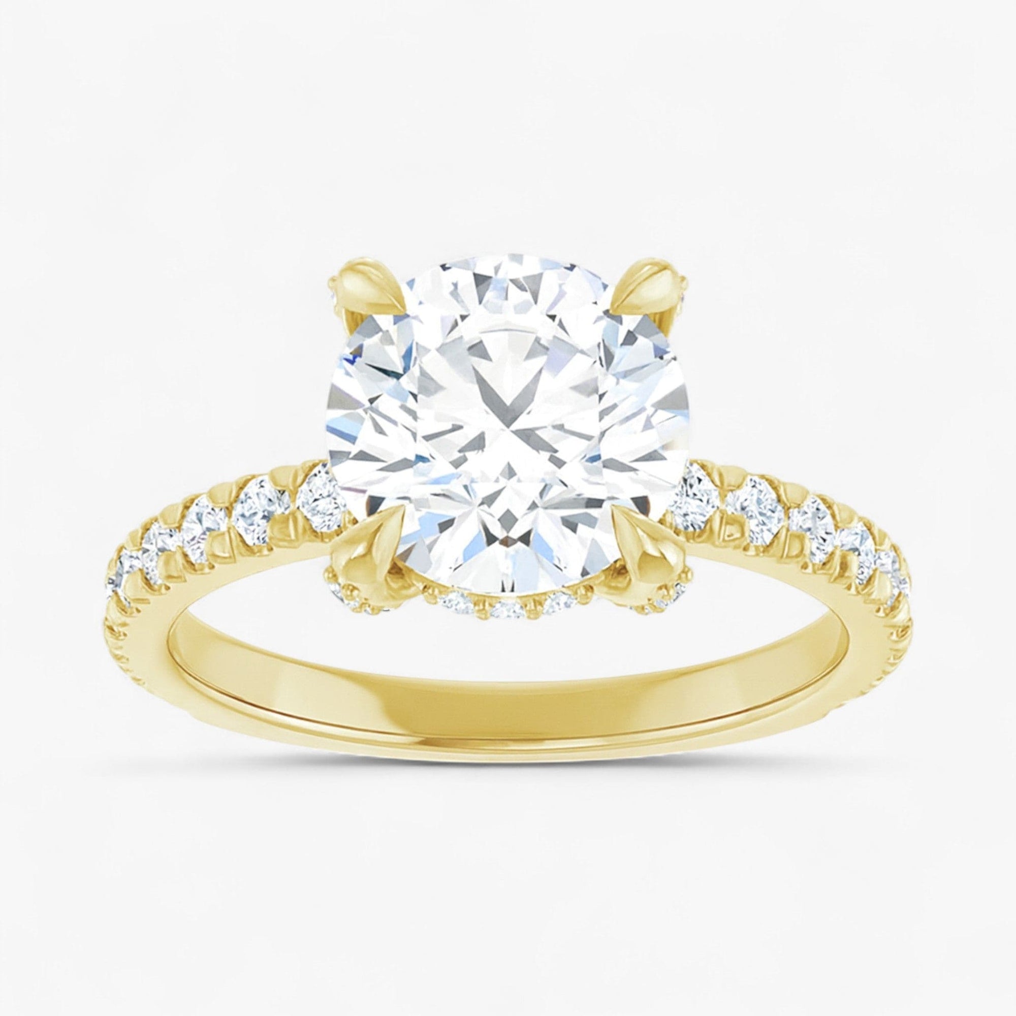 The Signature Pavé Hidden Halo Engagement Ring | Round