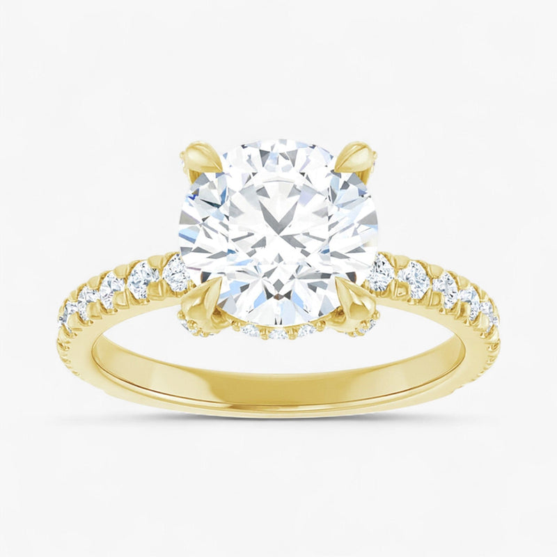 The Signature Pavé Hidden Halo Engagement Ring | Round